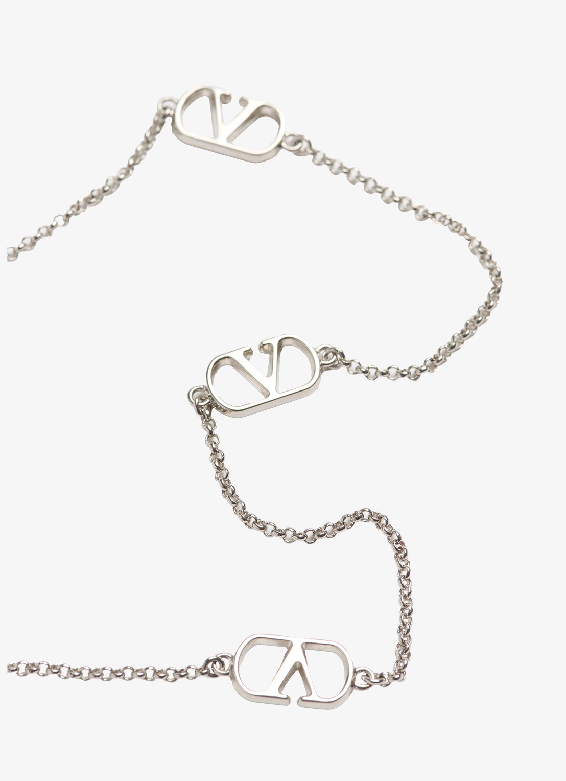 Valentino Garavani Vlogo Signature ketting met parel - detail 2 zilver