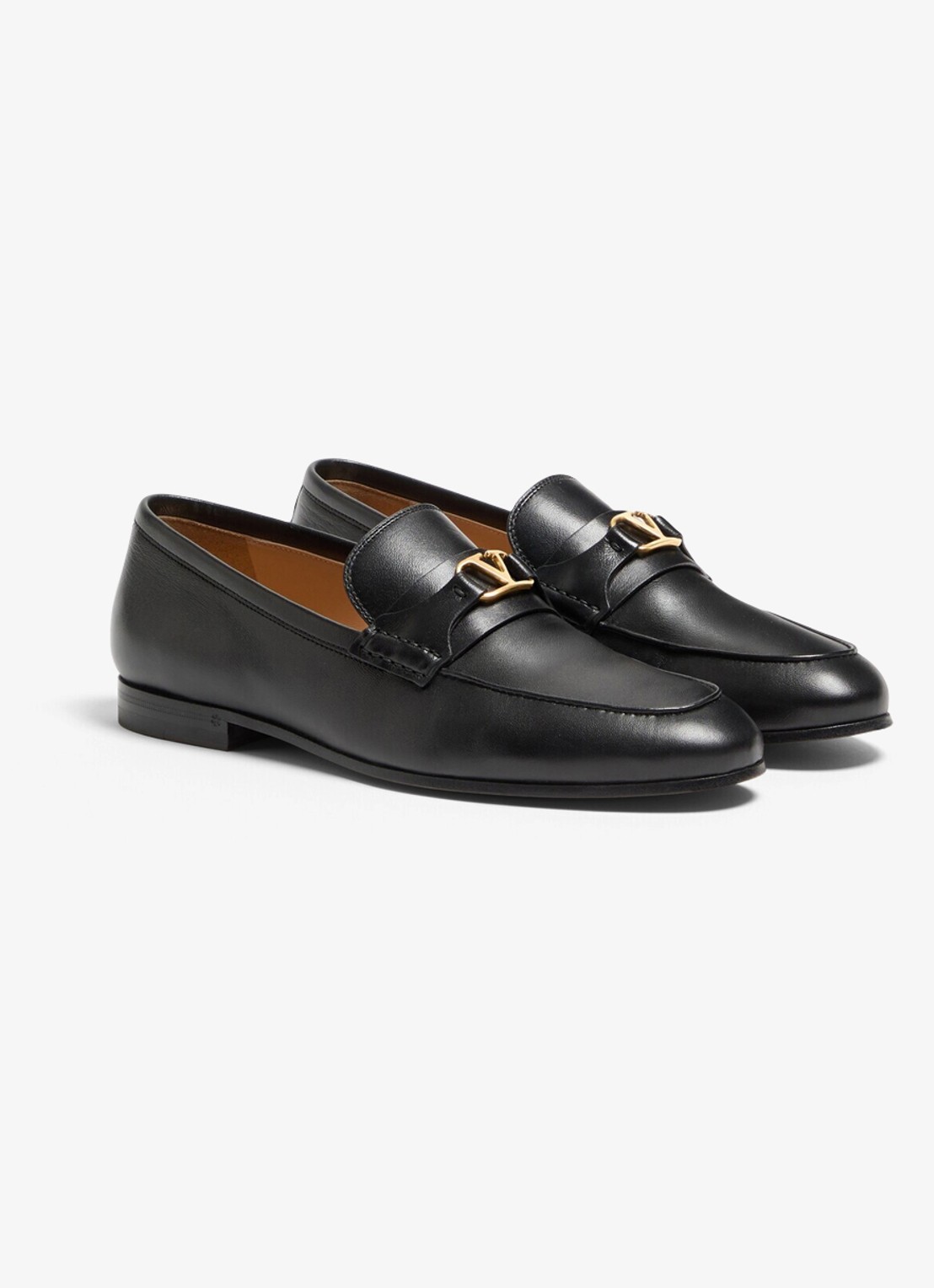 Valentino Garavani VLogo Signature loafer van lamsleer - detail 2 zwart