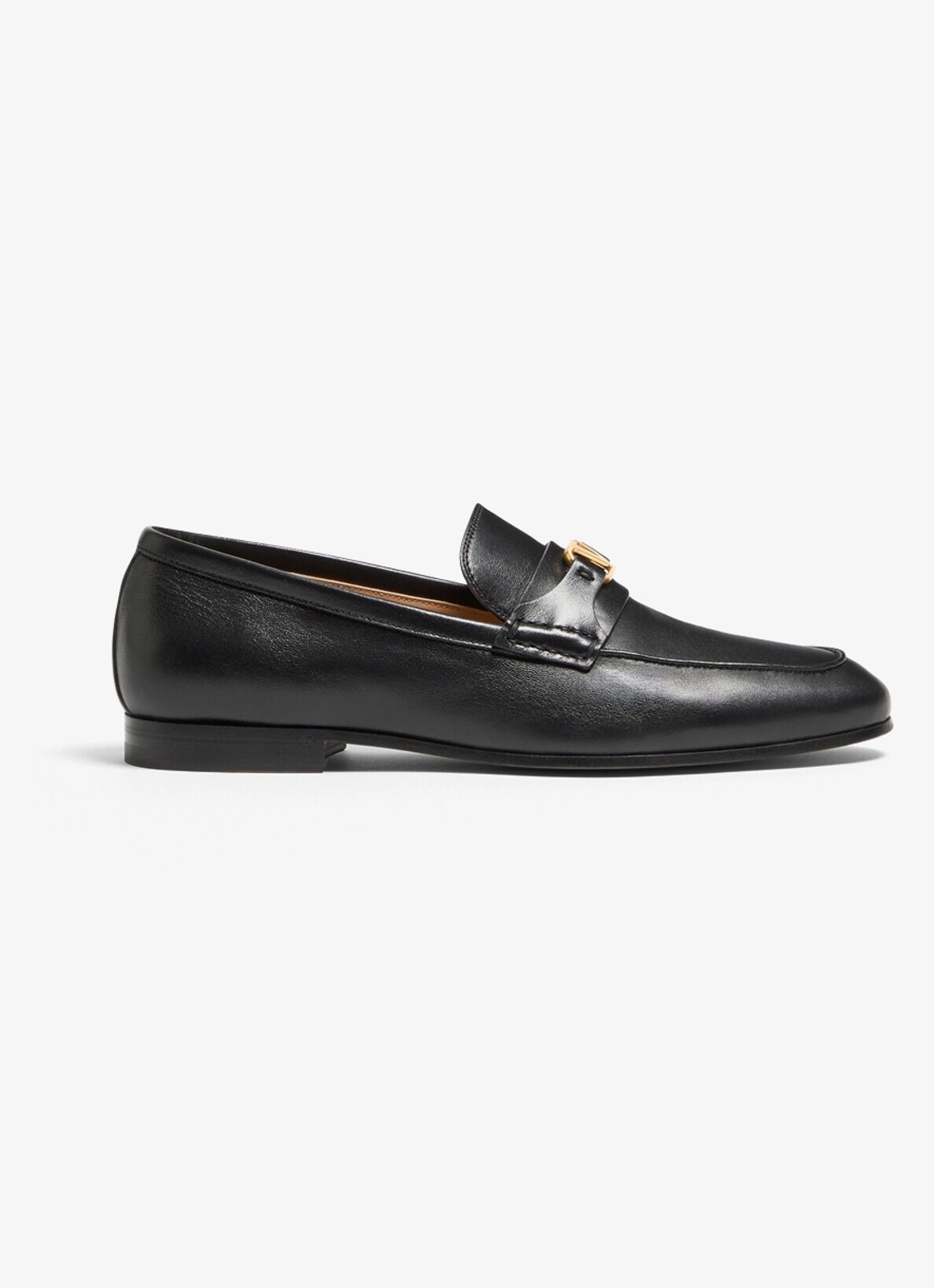 Valentino Garavani VLogo Signature loafer van lamsleer - voorkant 6 zwart