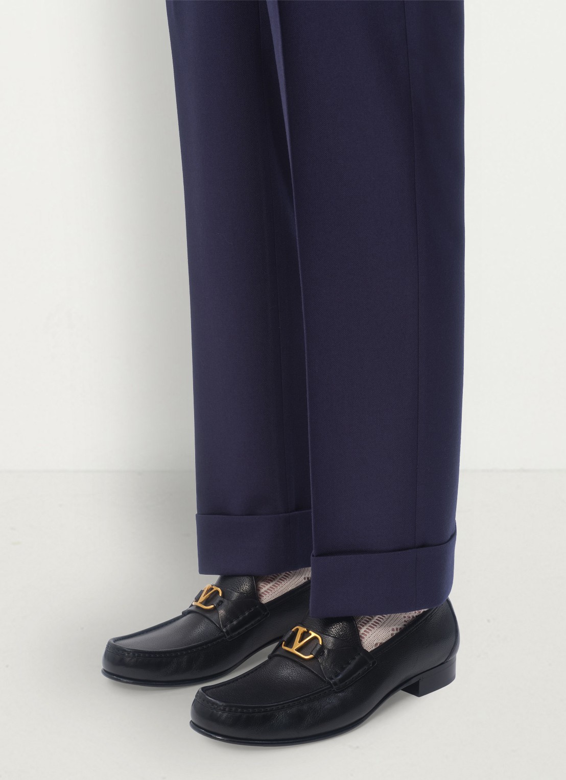 Valentino Garavani VLogo Signature loafer van leer - voorkant 3 zwart