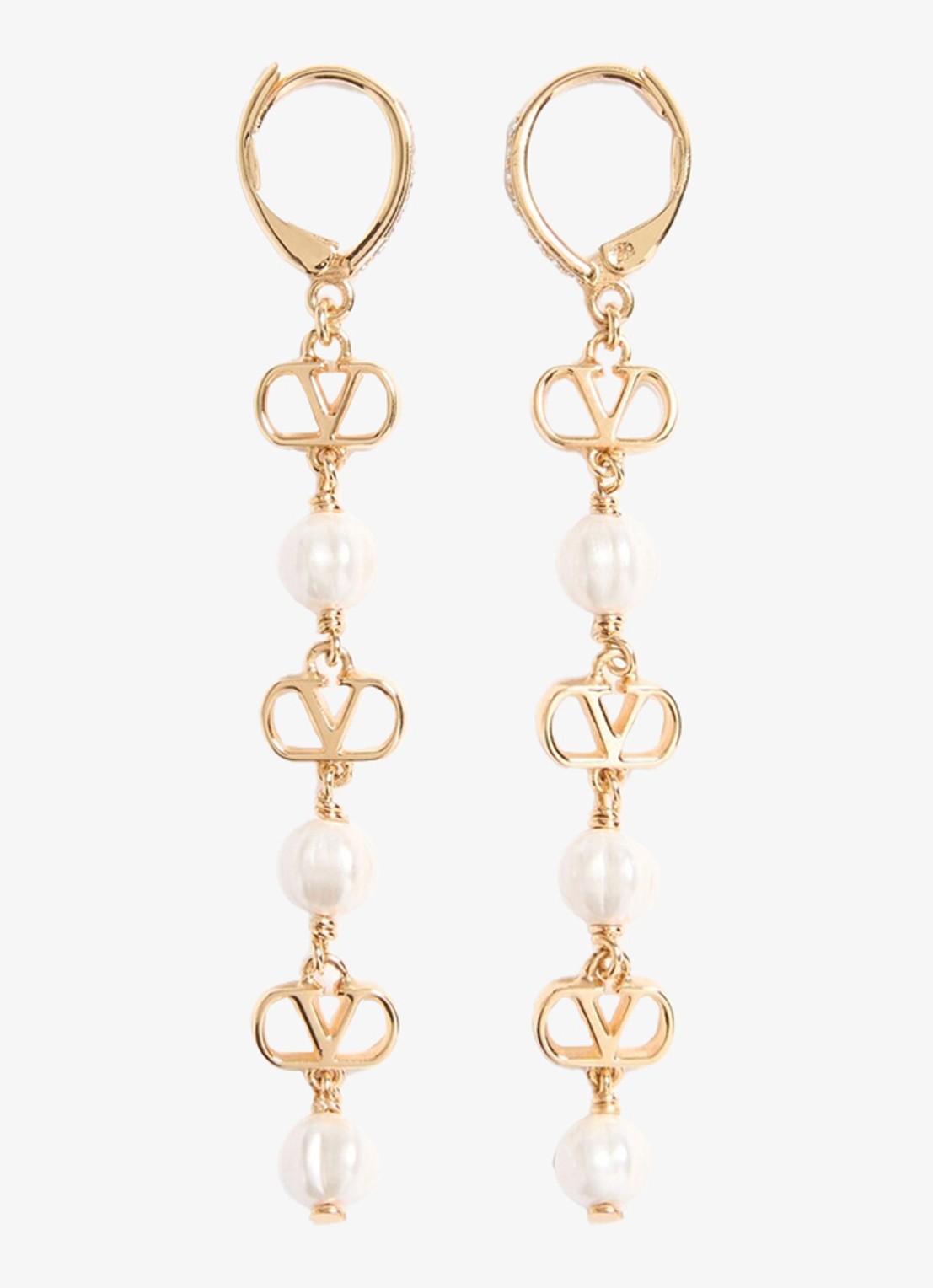 Valentino Garavani VLogo Signature oorhangers met logo - voorkant goud