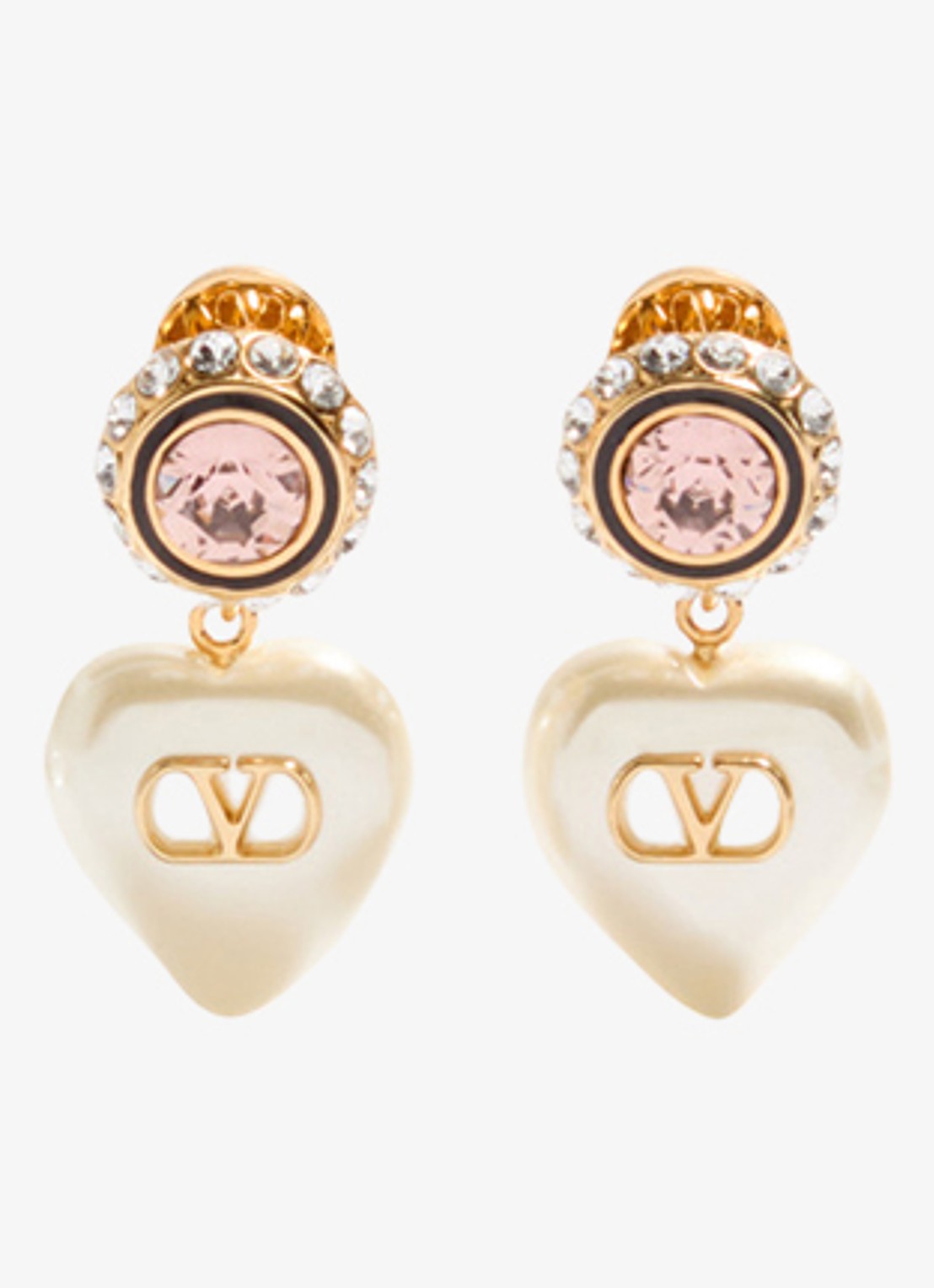 Valentino Garavani VLogo Signature oorstekers met logo - voorkant goud