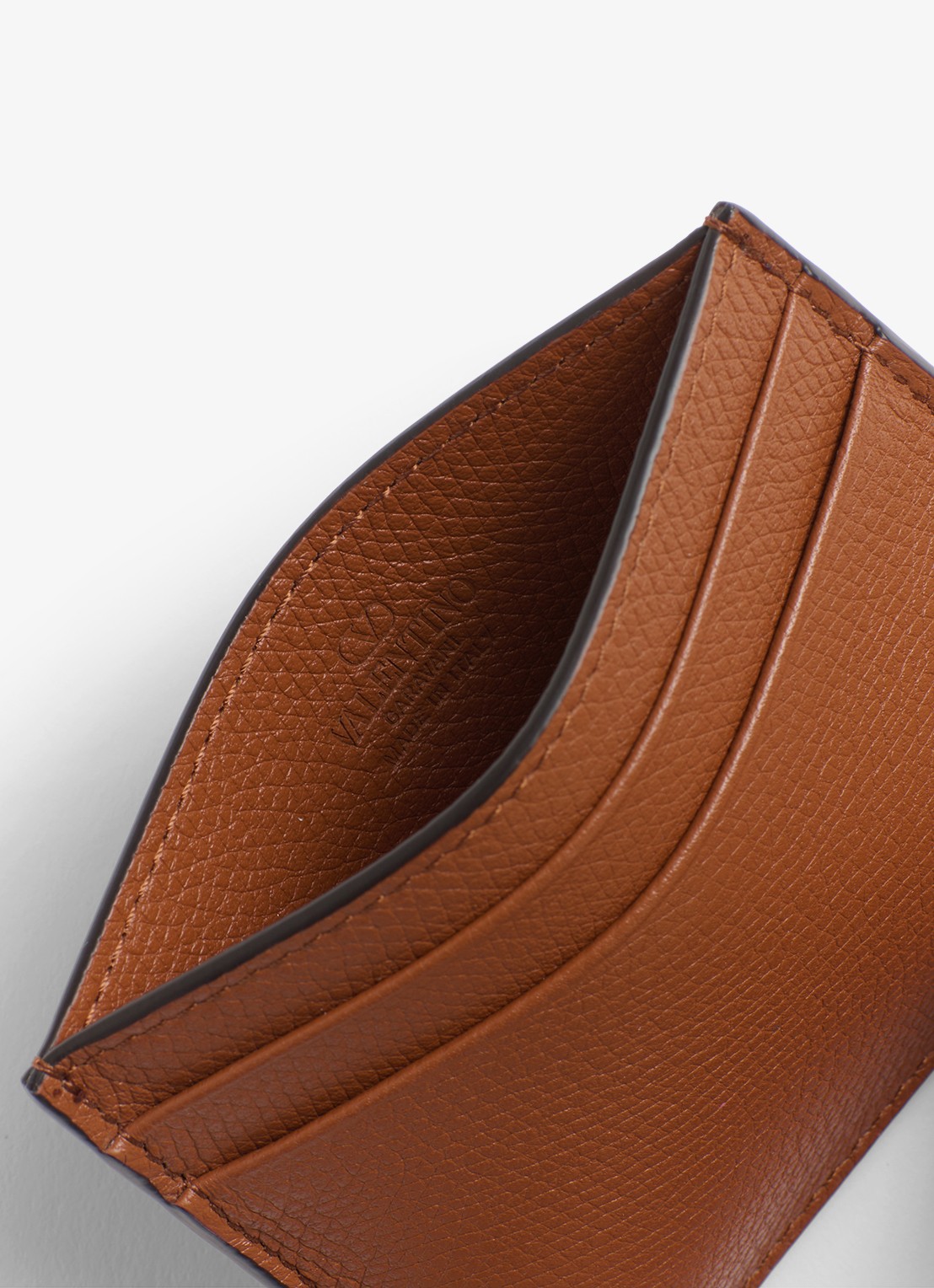 Valentino Garavani VLogo Signature pasjeshouder van kalfsleer - detail 2 bruin