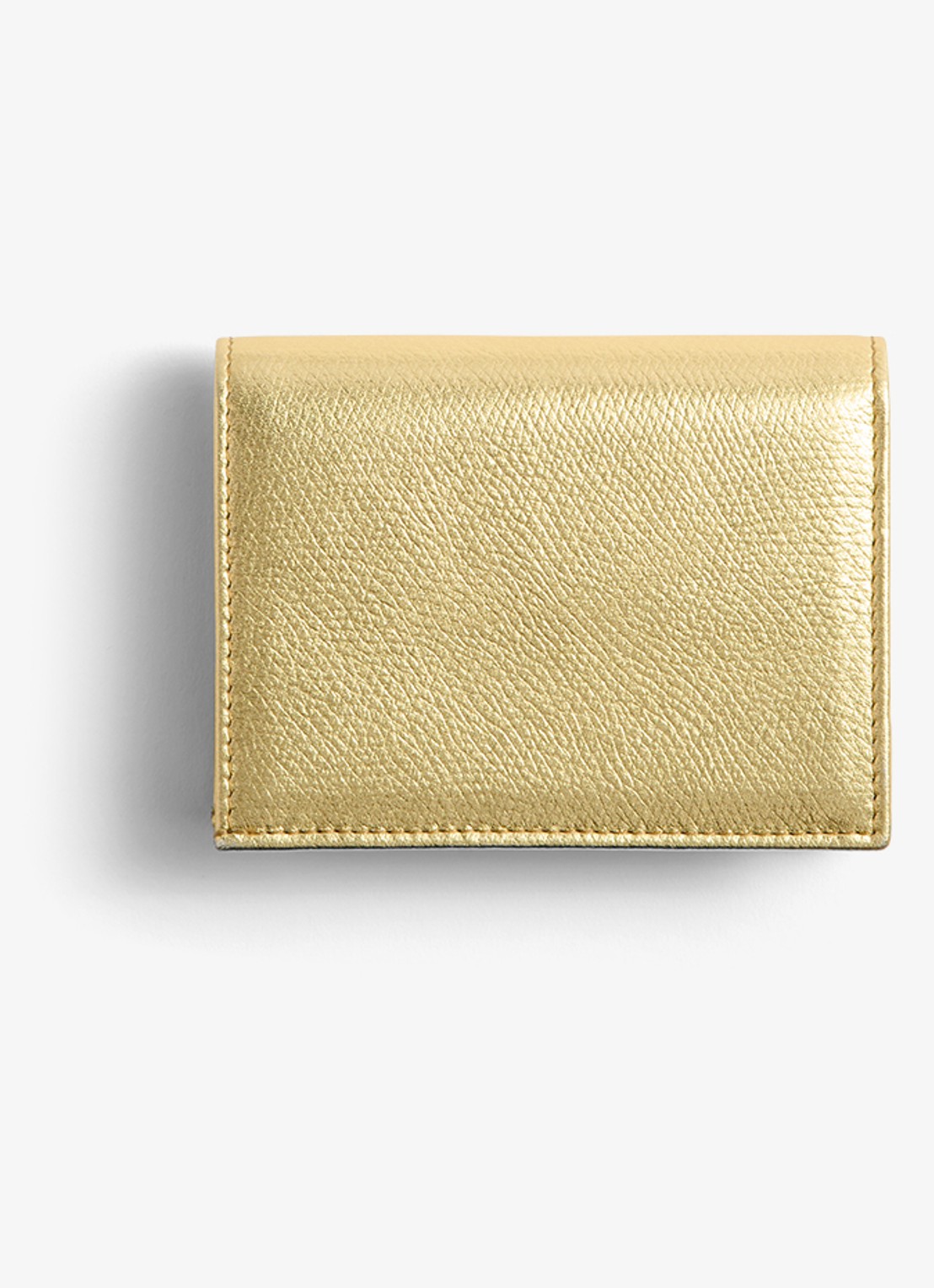 Valentino Garavani VLogo Signature portemonnee van kalfsleer met metallic finish - achterkant goud