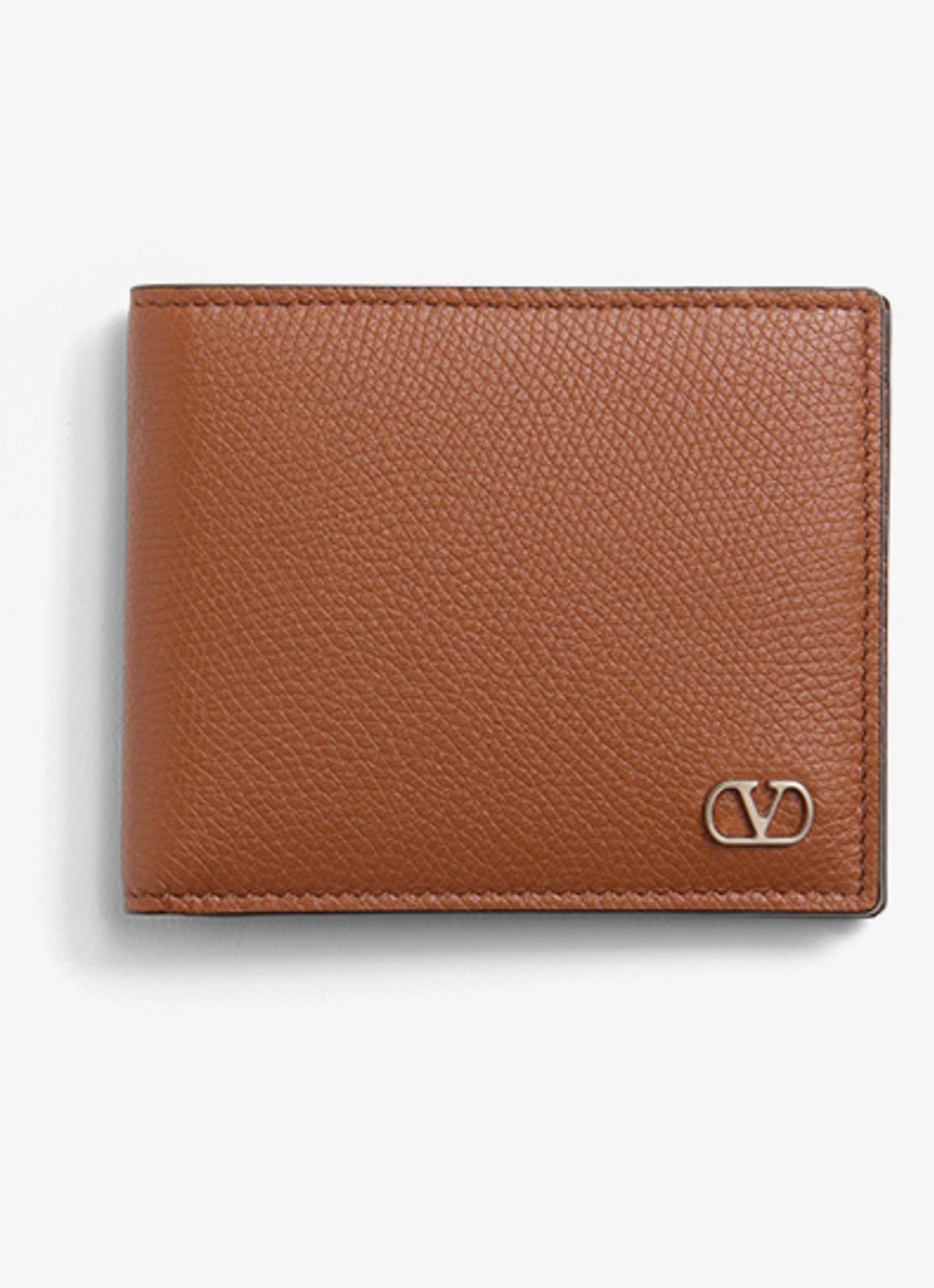Valentino Garavani VLogo Signature portemonnee van kalfsleer - voorkant 2 bruin