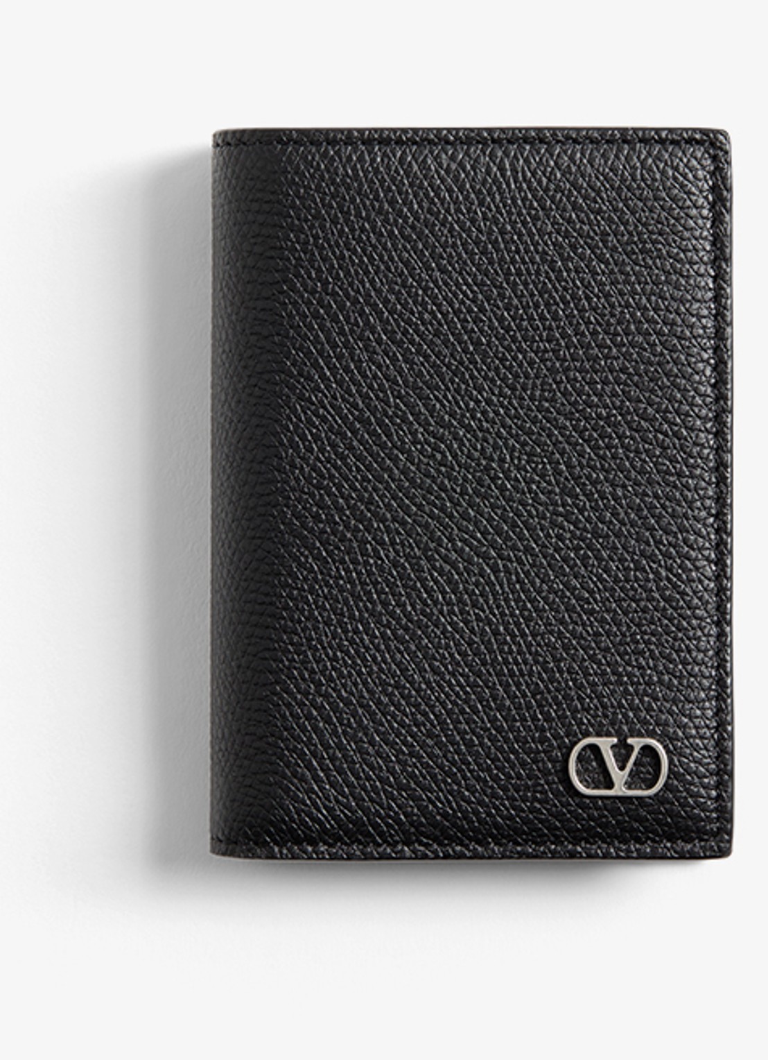 Valentino Garavani VLogo Signature portemonnee van kalfsleer - voorkant 2 zwart
