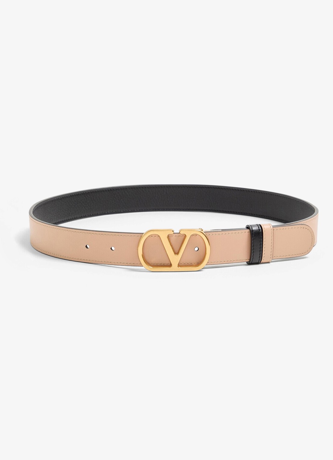 Valentino Garavani VLogo Signature reversible riem van kalfsleer - detail 3 zwart