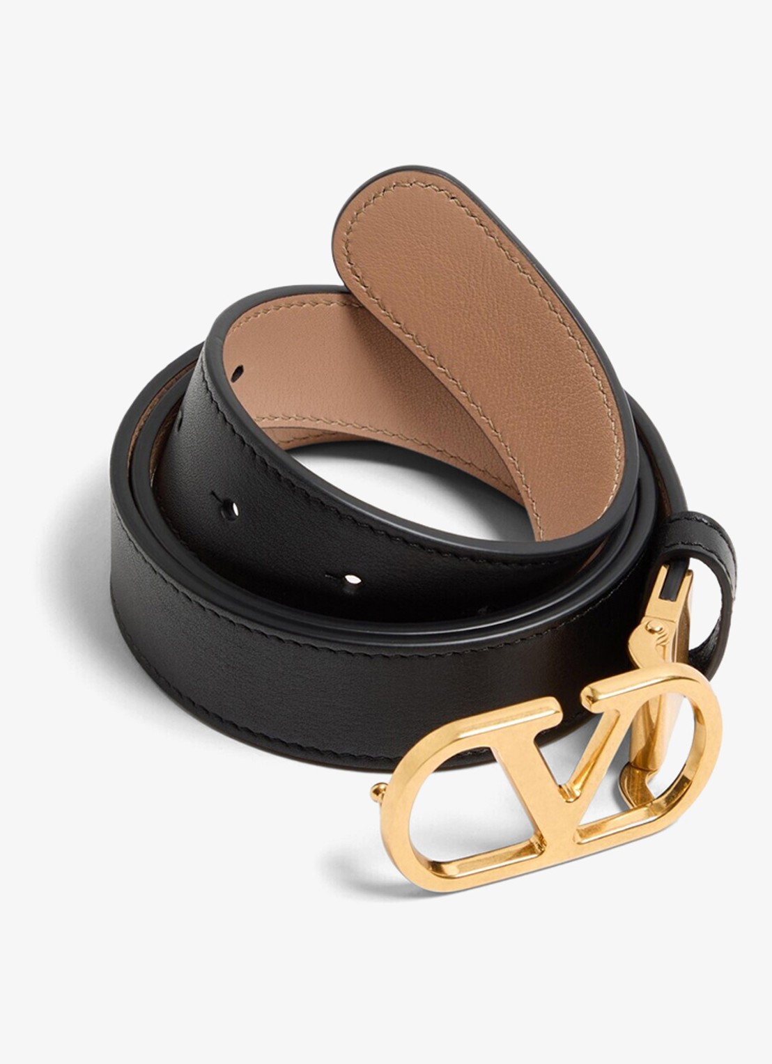 Valentino Garavani VLogo Signature reversible riem van kalfsleer - detail 4 zwart