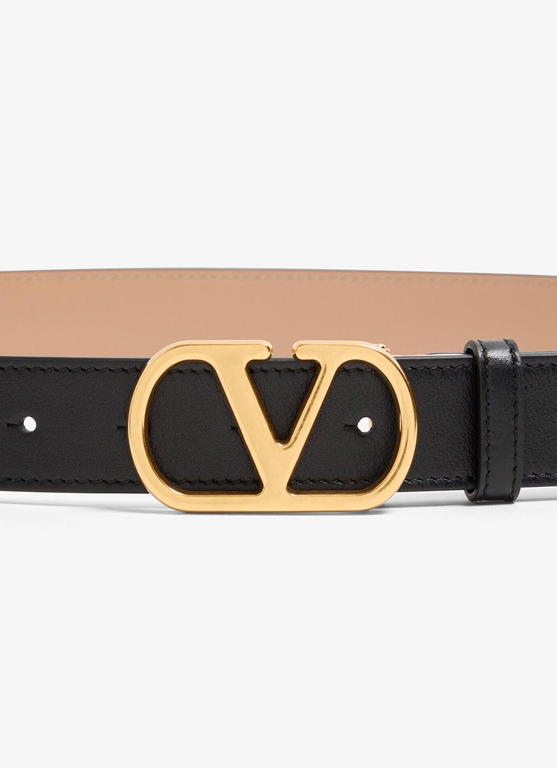 Valentino Garavani VLogo Signature reversible riem van kalfsleer - detail 5 zwart
