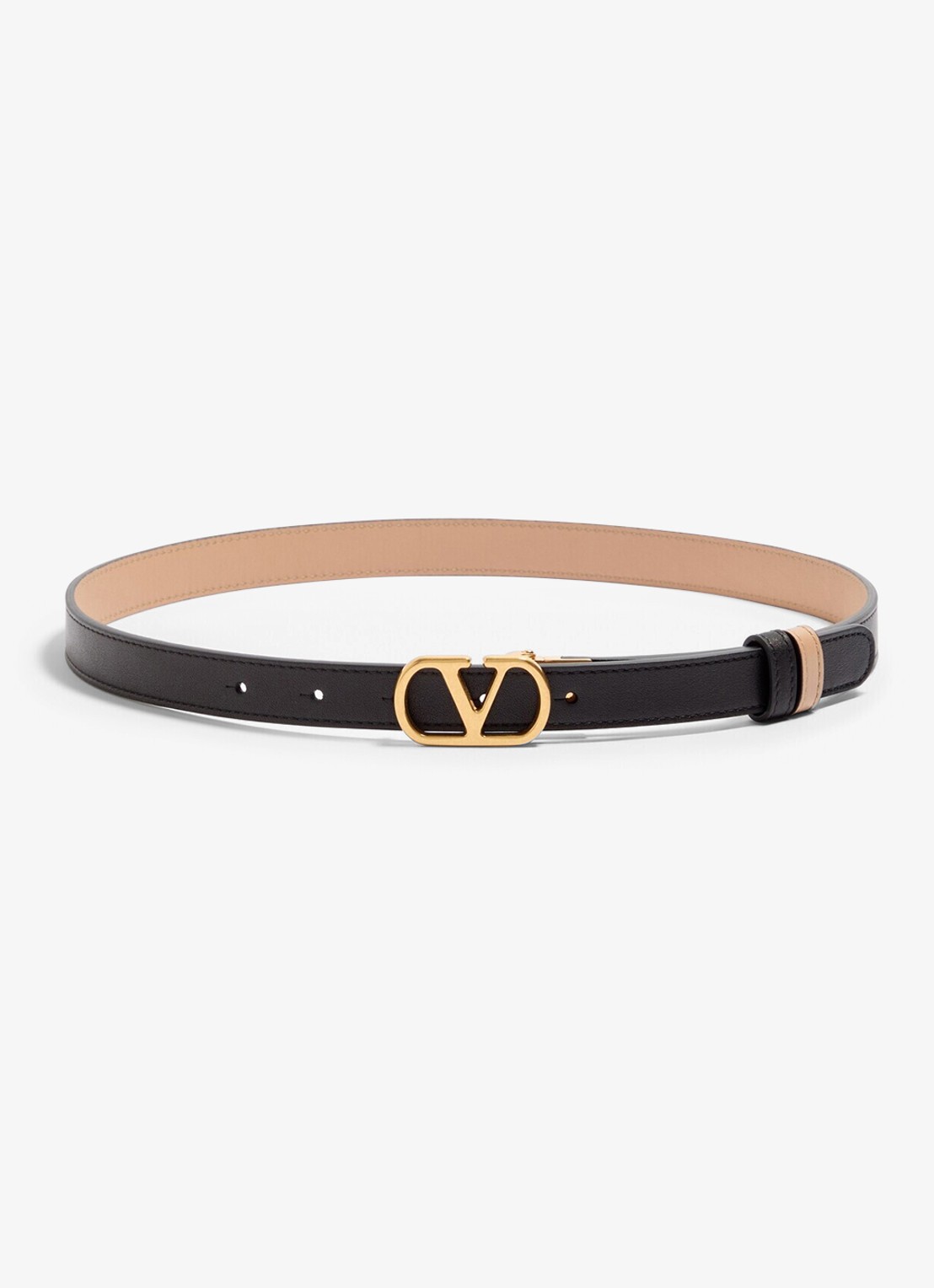 Valentino Garavani VLogo Signature reversible riem van kalfsleer - detail 3 zwart