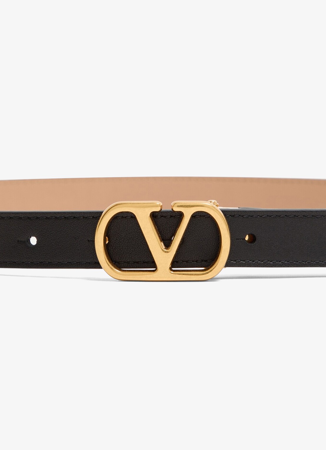 Valentino Garavani VLogo Signature reversible riem van kalfsleer - detail 4 zwart