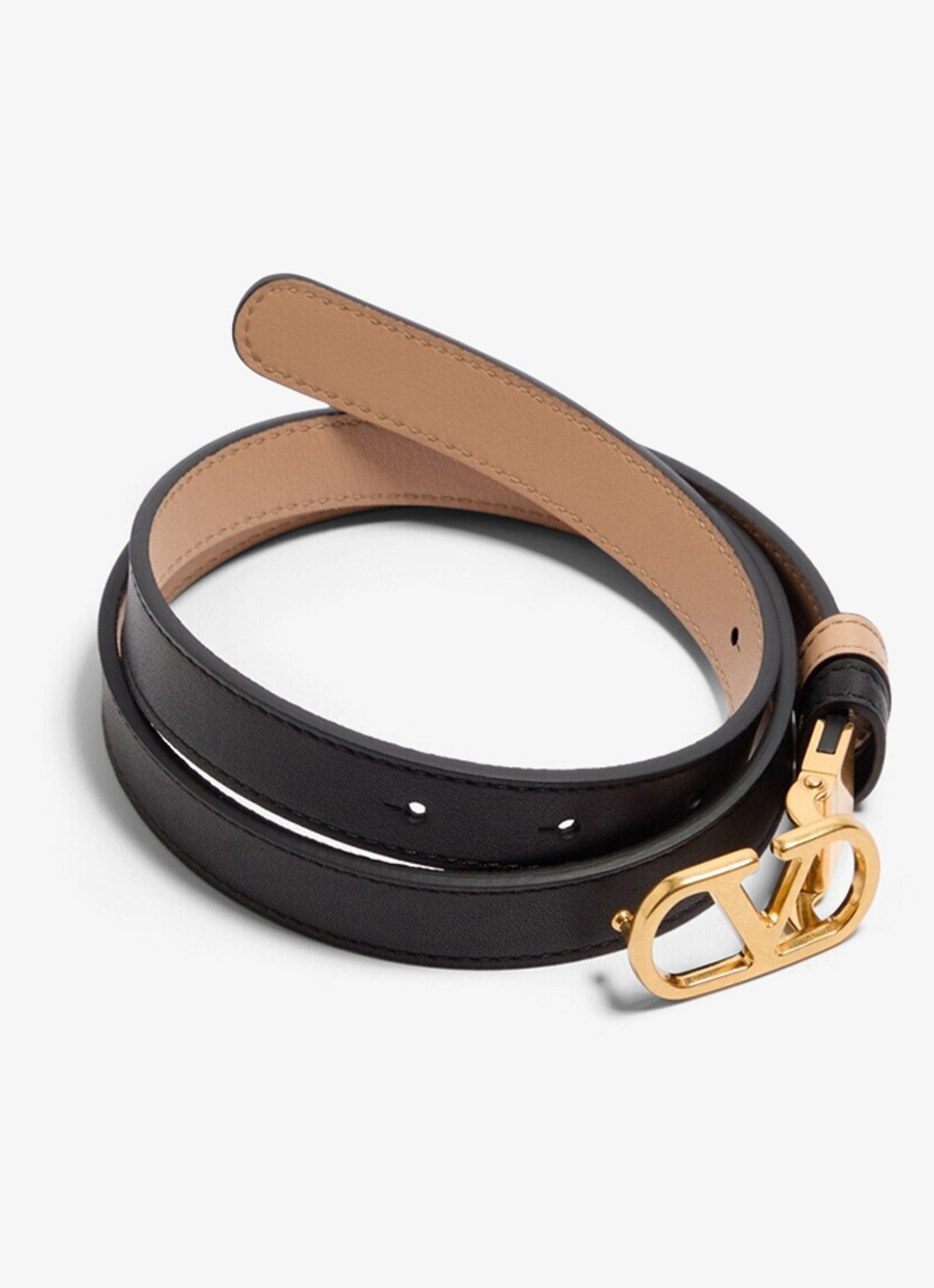 Valentino Garavani VLogo Signature reversible riem van kalfsleer - detail 5 zwart