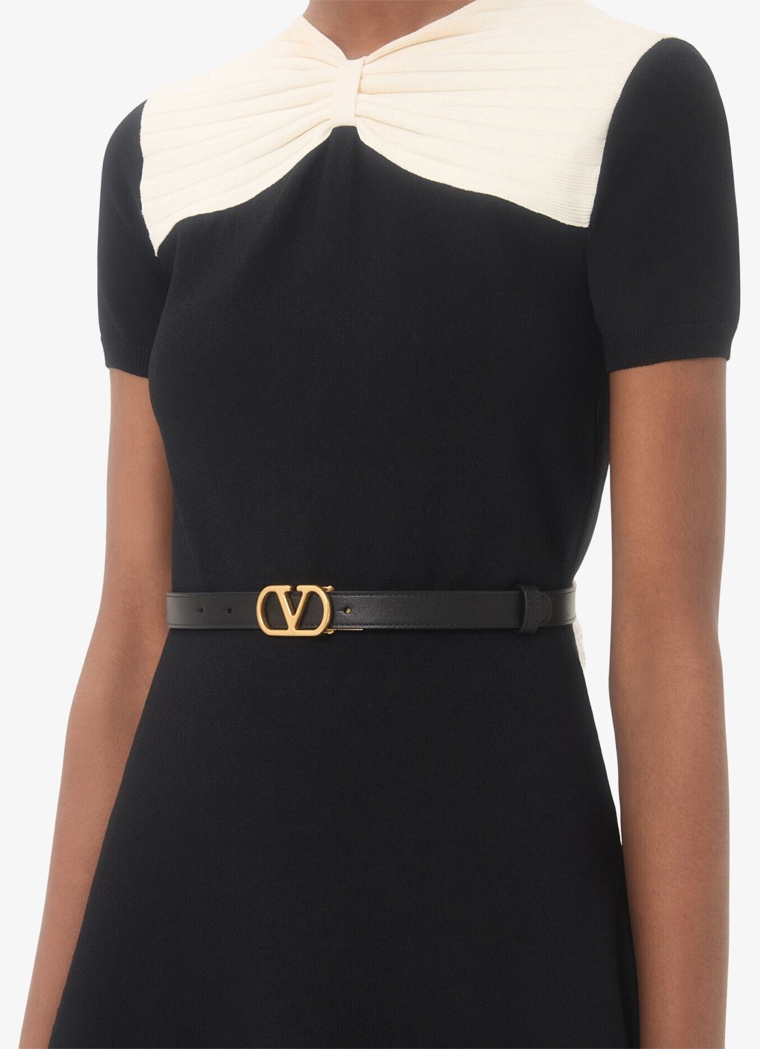 Valentino Garavani VLogo Signature reversible riem van kalfsleer - voorkant 2 zwart