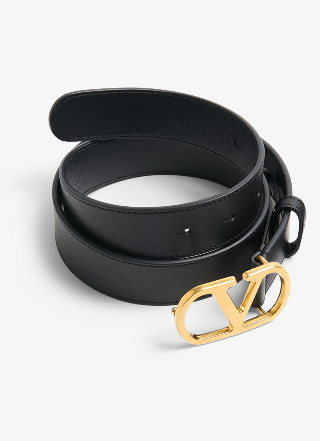 Valentino Garavani VLogo Signature riem van kalfsleer - detail 3 zwart