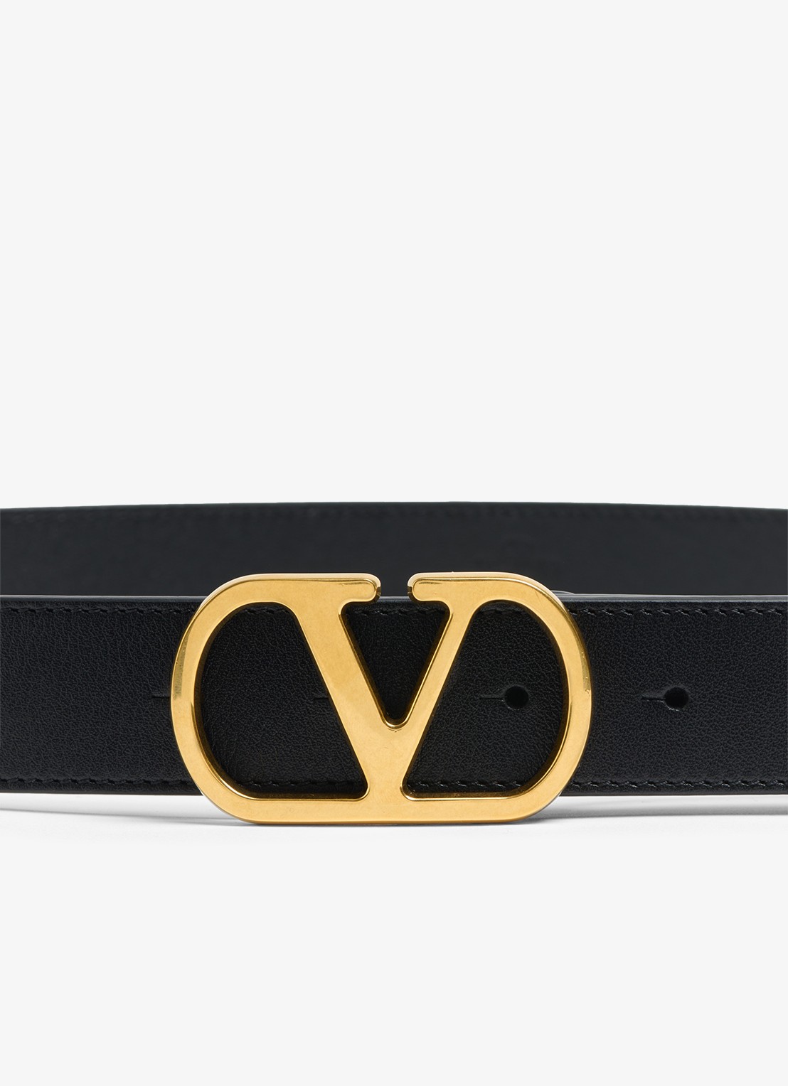 Valentino Garavani VLogo Signature riem van kalfsleer - detail 4 zwart