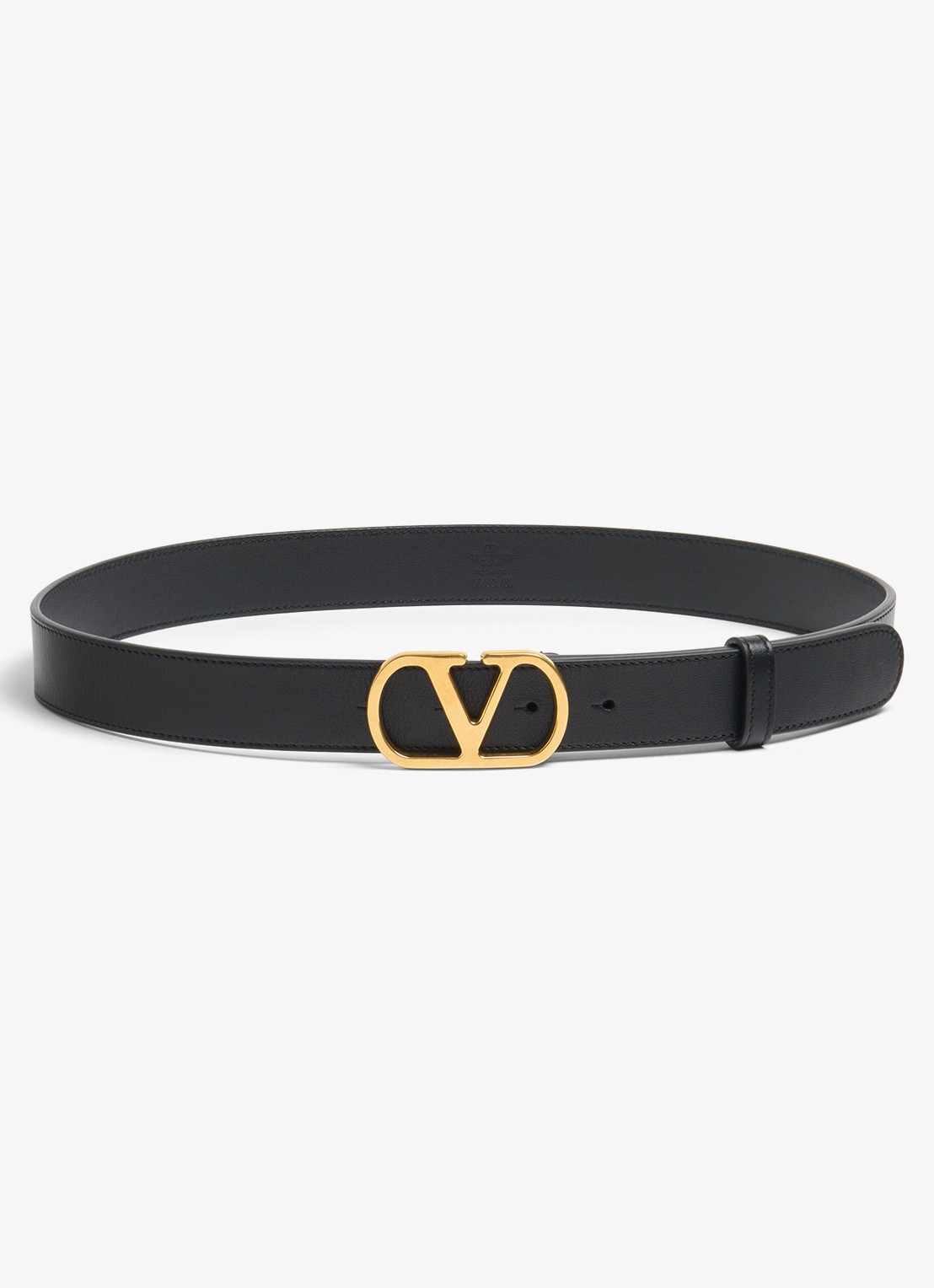 Valentino Garavani VLogo Signature riem van kalfsleer - voorkant zwart