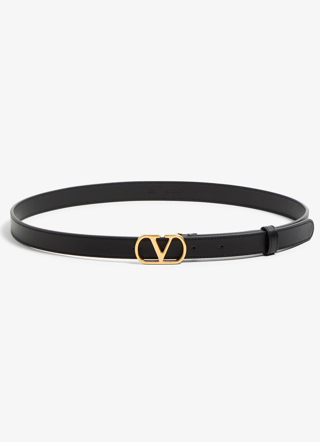 Valentino Garavani VLogo Signature riem van kalfsleer - voorkant zwart