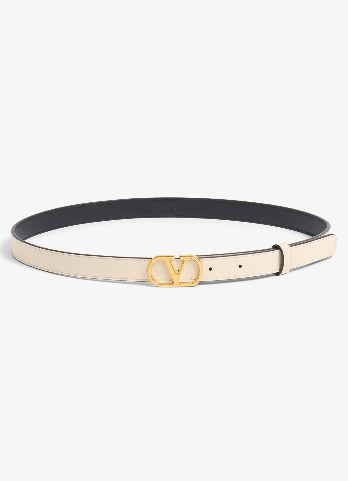 Valentino Garavani VLogo Signature riem van kalfsleer - voorkant creme