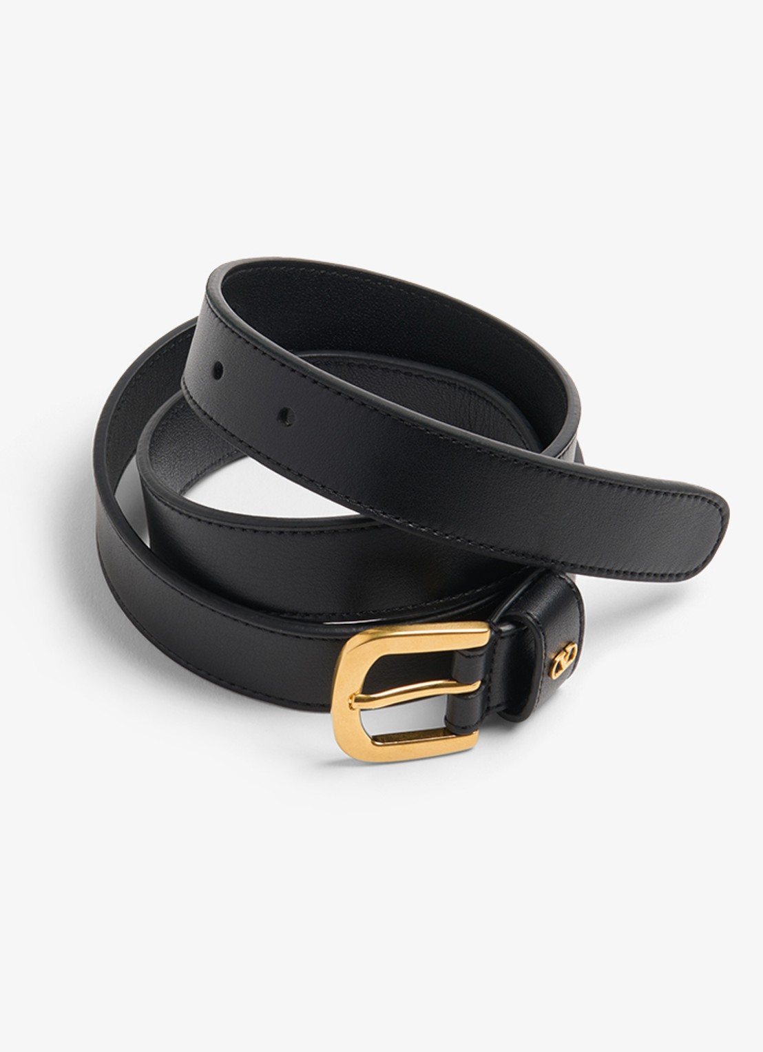 Valentino Garavani VLogo Signature riem van kalfsleer - detail zwart