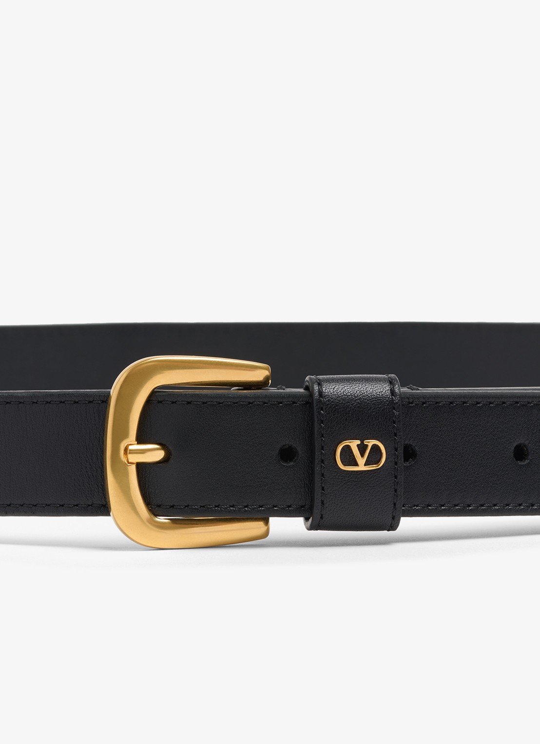 Valentino Garavani VLogo Signature riem van kalfsleer - detail 2 zwart