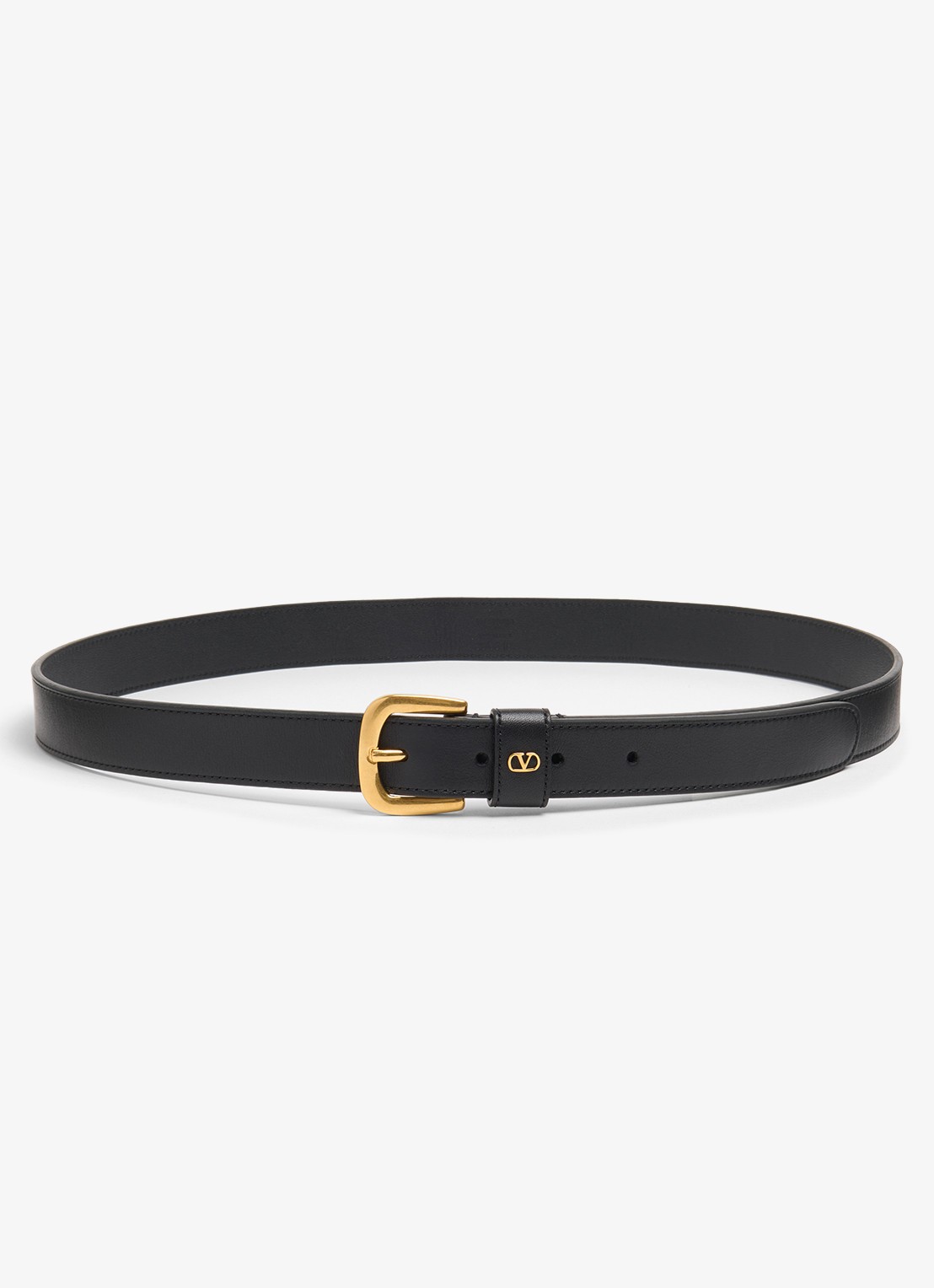 Valentino Garavani VLogo Signature riem van kalfsleer - voorkant 3 zwart