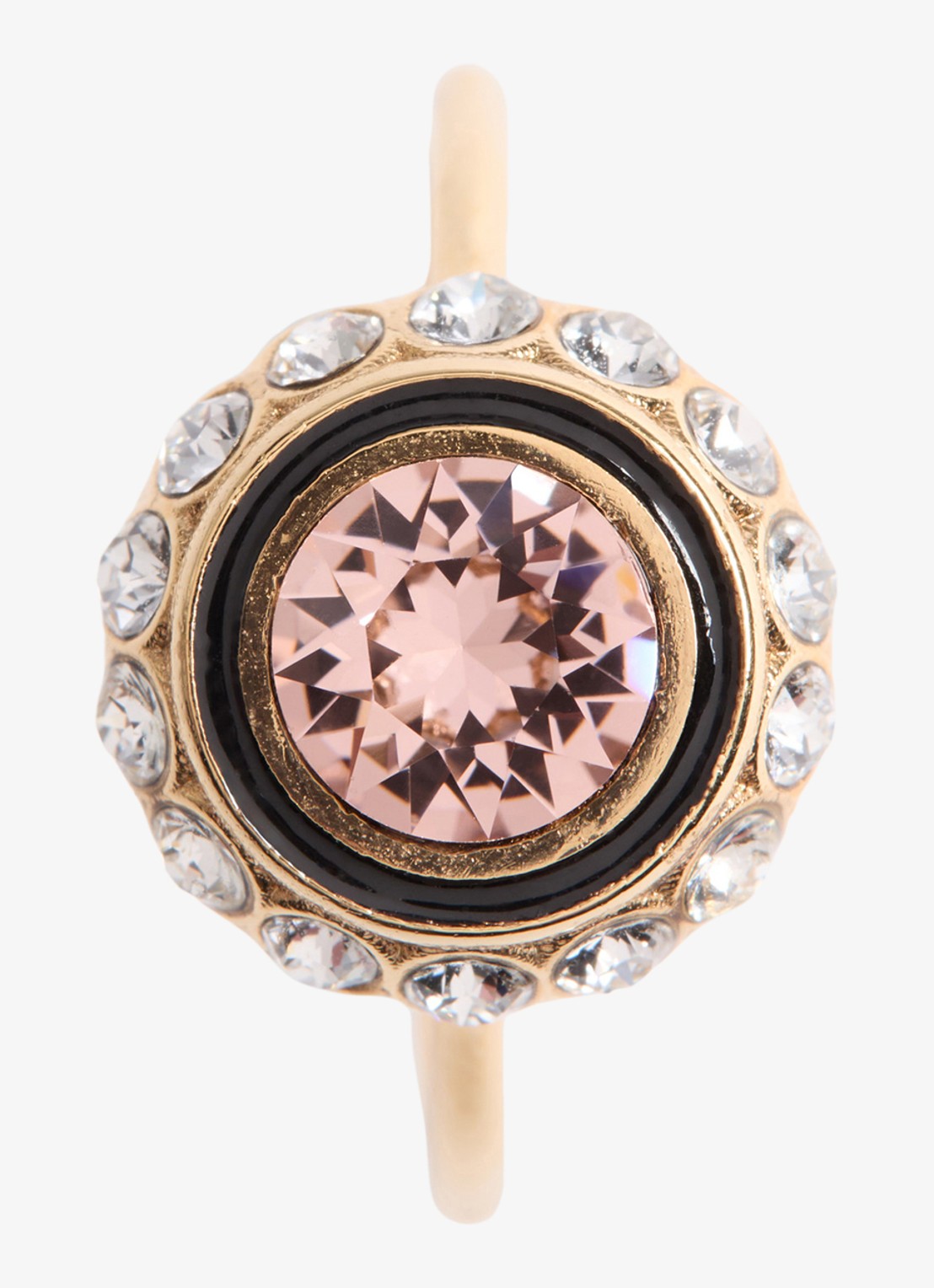 Valentino Garavani VLogo Signature ring met kristal - detail 3 goud