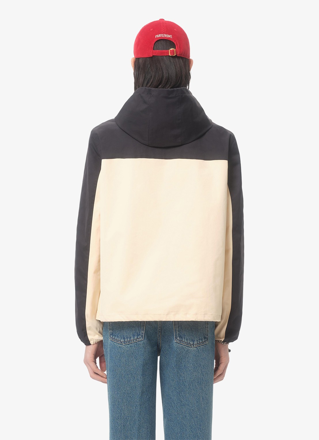 Valentino Garavani Windjack met capuchon en ritszakken - achterkant beige