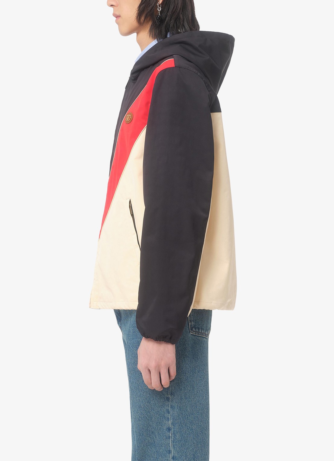 Valentino Garavani Windjack met capuchon en ritszakken - detail 3 beige