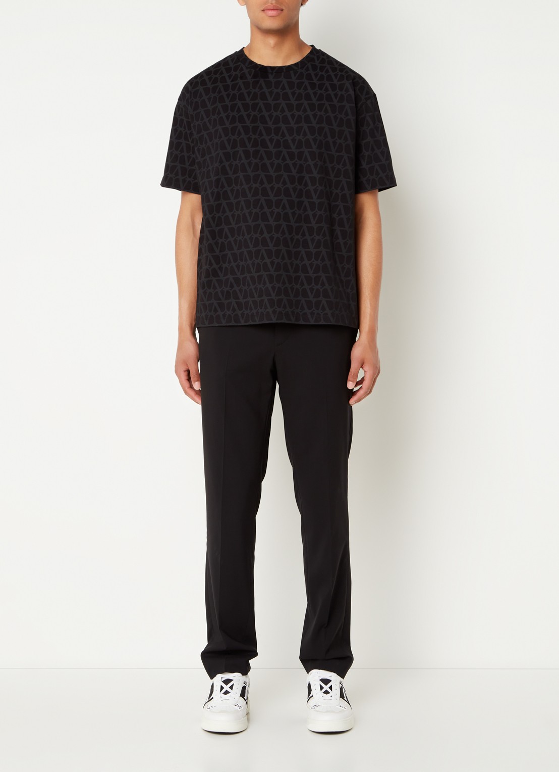 Valentino Iconographe T-shirt met logoprint - voorkant 5 zwart