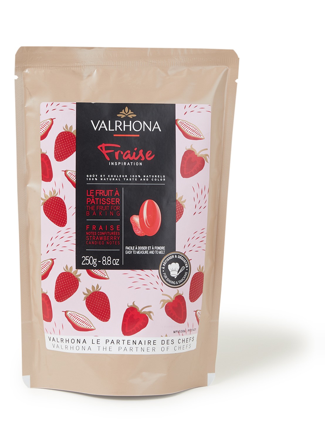 Valrhona Inspiration Strawberry chocolade 250 gram - voorkant undefined