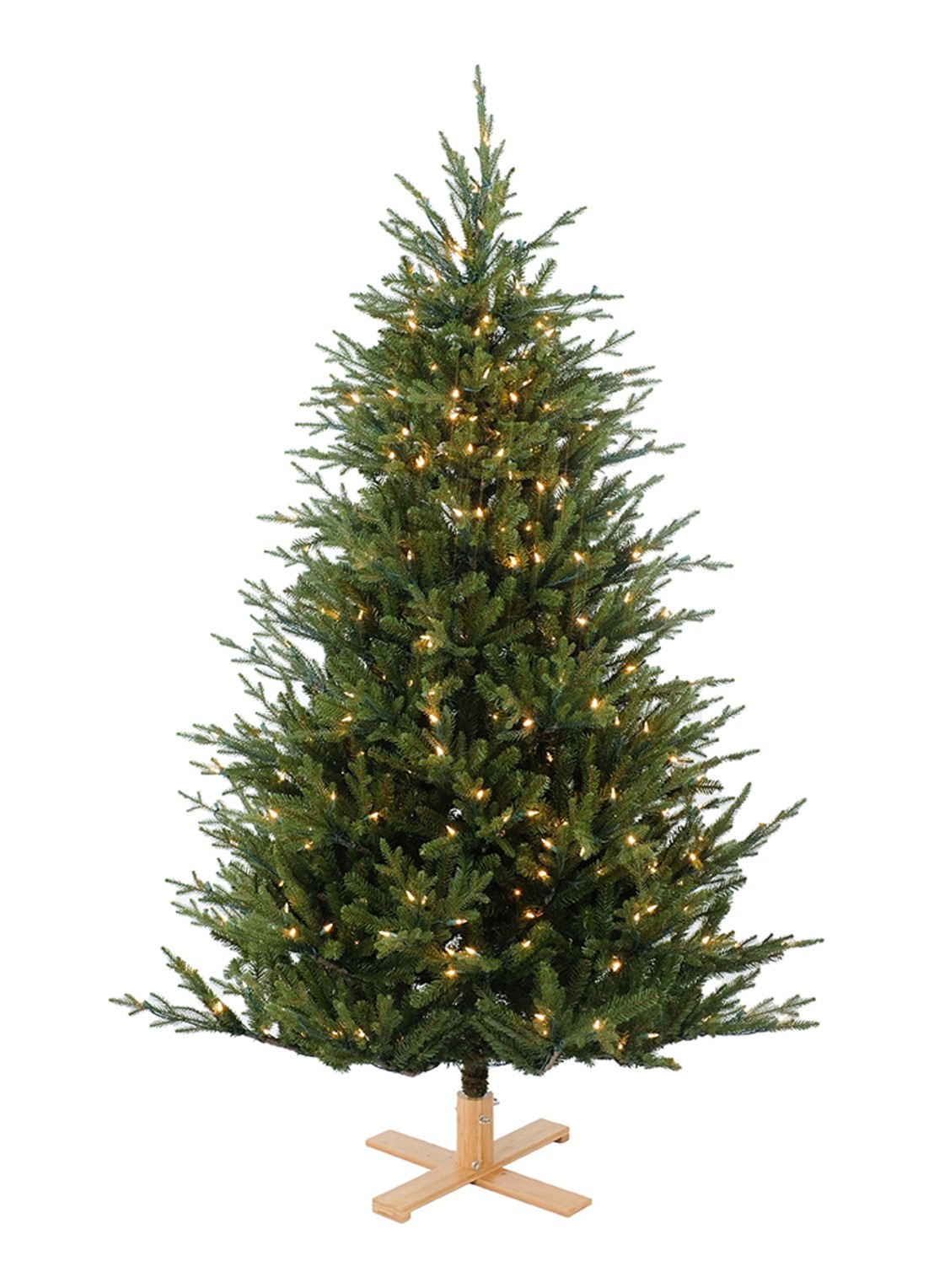 Van Der Gucht Arkansas kunstkerstboom met LED verlichting 183 cm - voorkant 2 groen