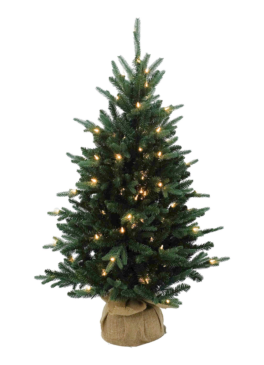 Van Der Gucht Everton Spruce kunstkerstboom met LED verlichting 61 cm - voorkant 2 groen