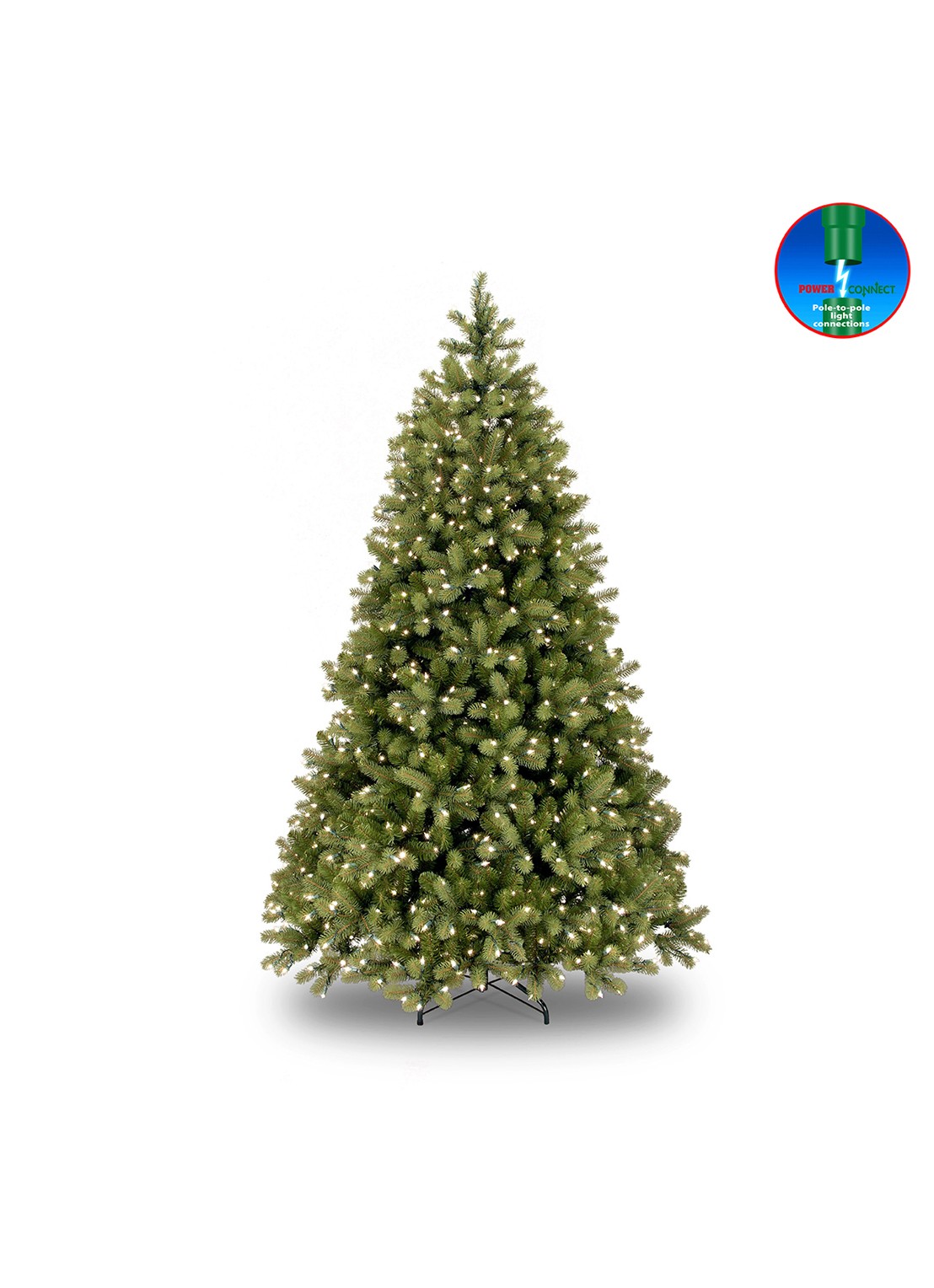 Van Der Gucht Feel Real® Bayberry® kunstkerstboom met LED verlichting 183 cm - voorkant groen