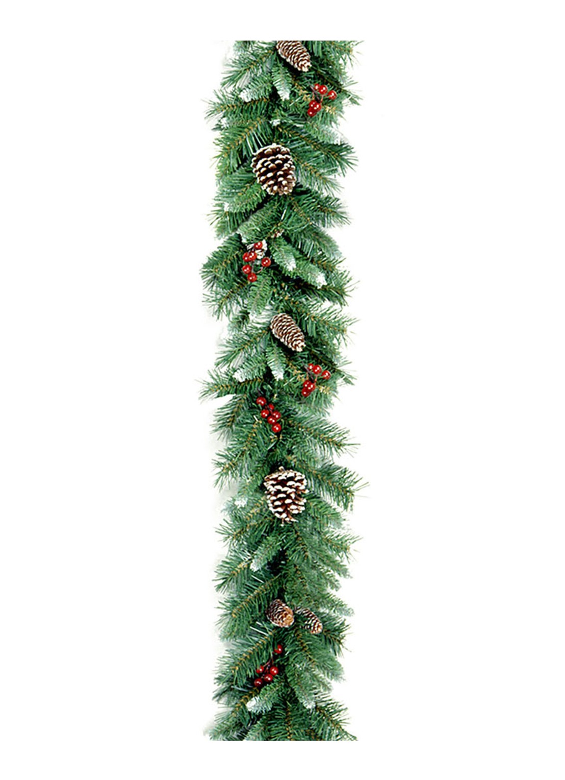 Van Der Gucht Frosted Berry kerstguirlande 274 cm - voorkant 2 groen
