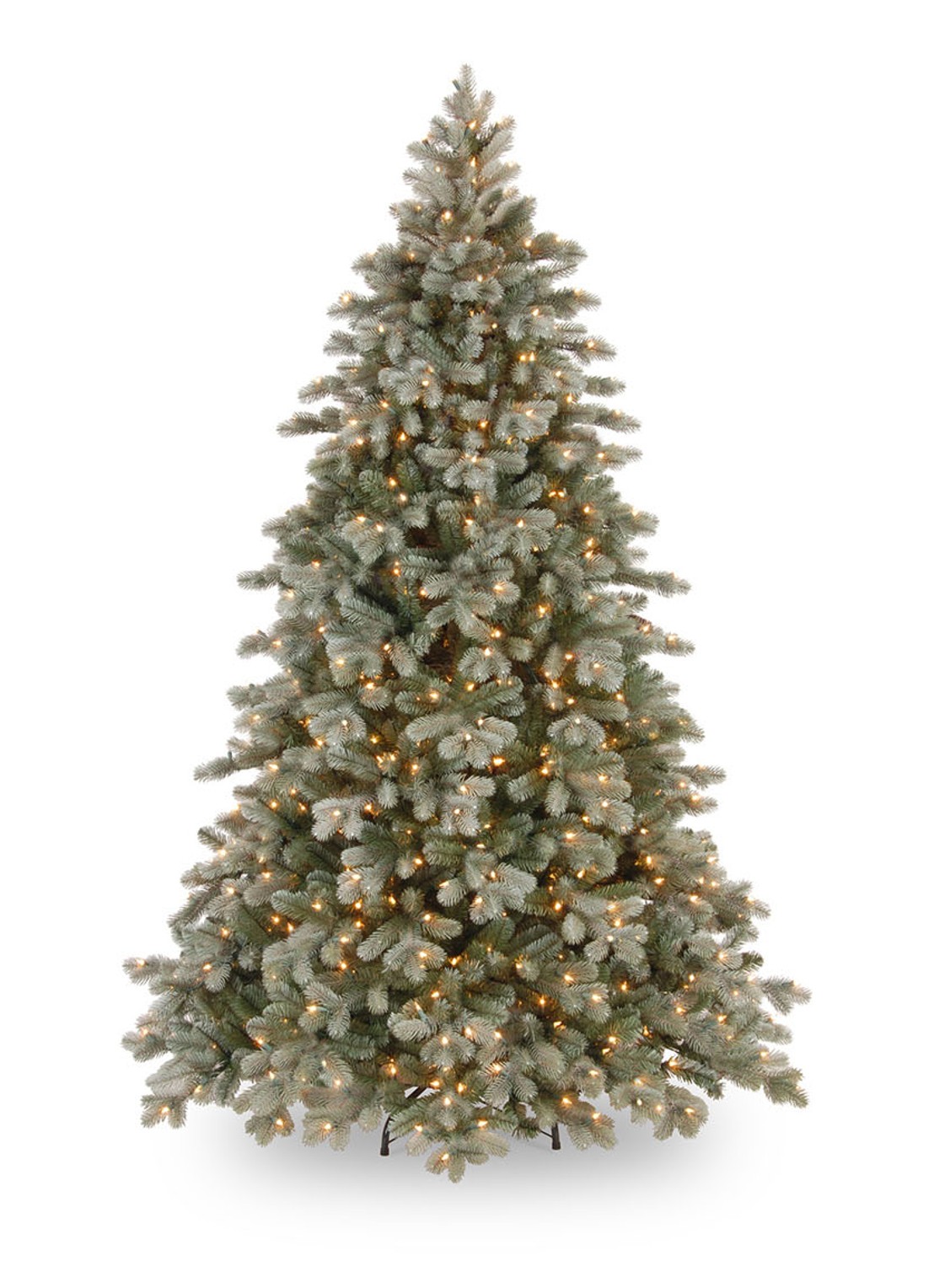 Van Der Gucht Frosted Colorado kunstkerstboom met LED verlichting 183 cm - voorkant 4 groen
