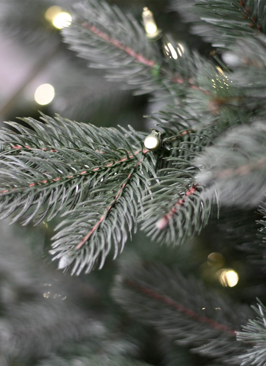 Van Der Gucht Frosted Colorado kunstkerstboom met LED verlichting 228 cm - achterkant 3 groen