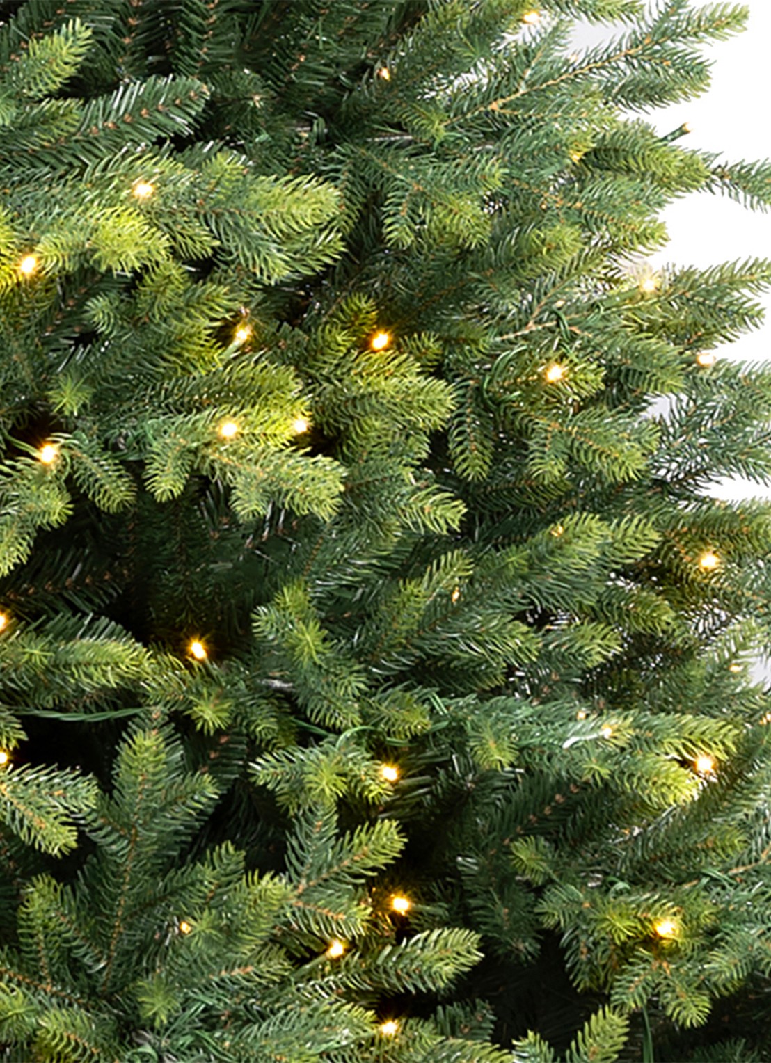 Van Der Gucht Kansas Green kunstkerstboom met LED verlichting 210 cm - voorkant 2 groen