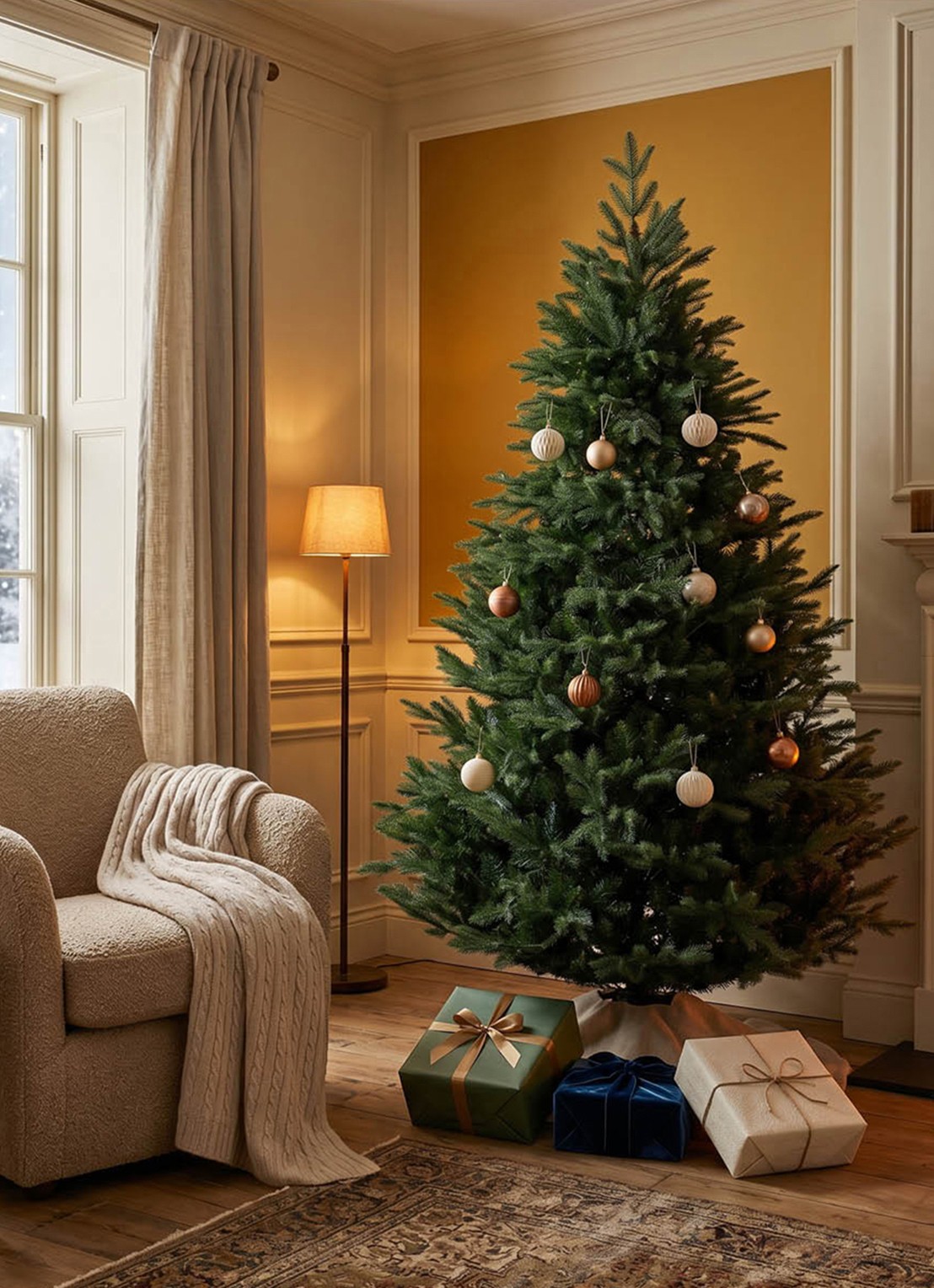 Van Der Gucht Mulberry Green kunstkerstboom 213 cm - voorkant 3 groen