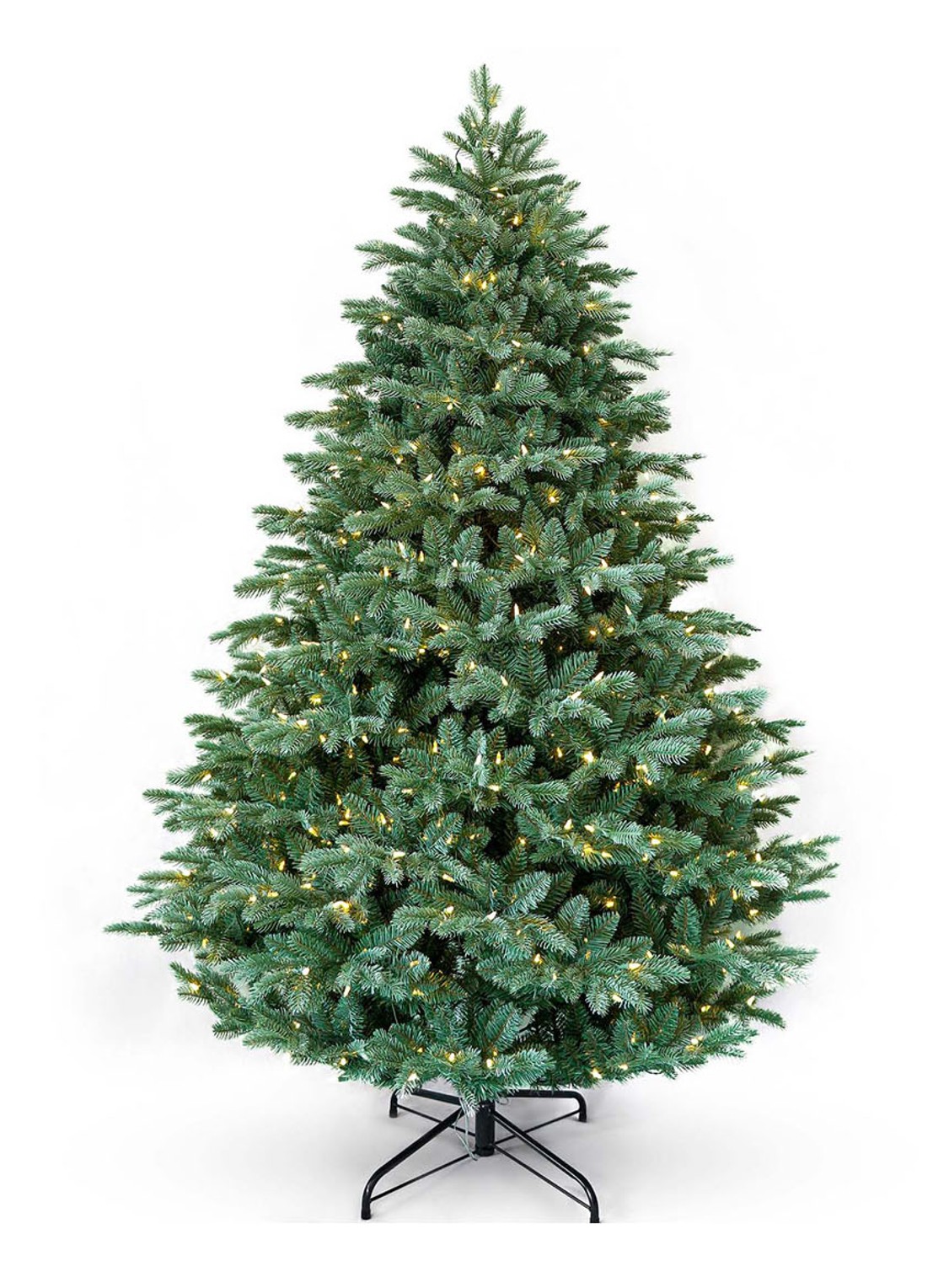 Van Der Gucht Mulberry Green kunstkerstboom met LED verlichting 183 cm - voorkant groen