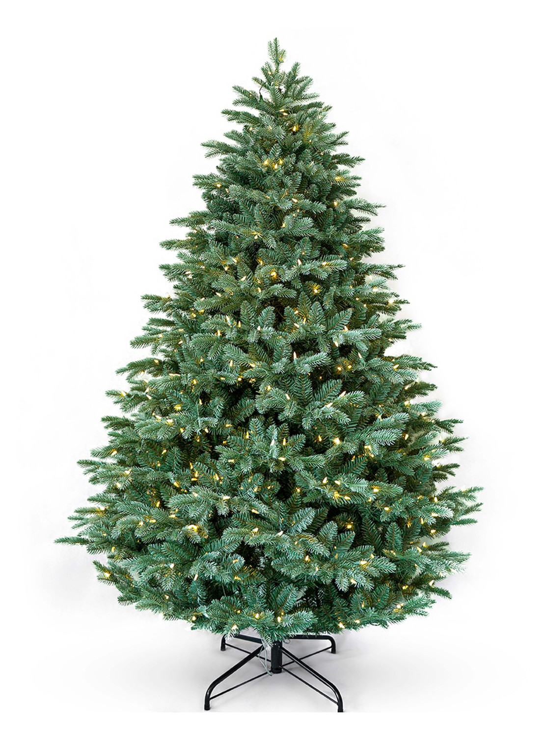 Van Der Gucht Mulberry Green kunstkerstboom met LED verlichting 228 cm - voorkant 2 groen