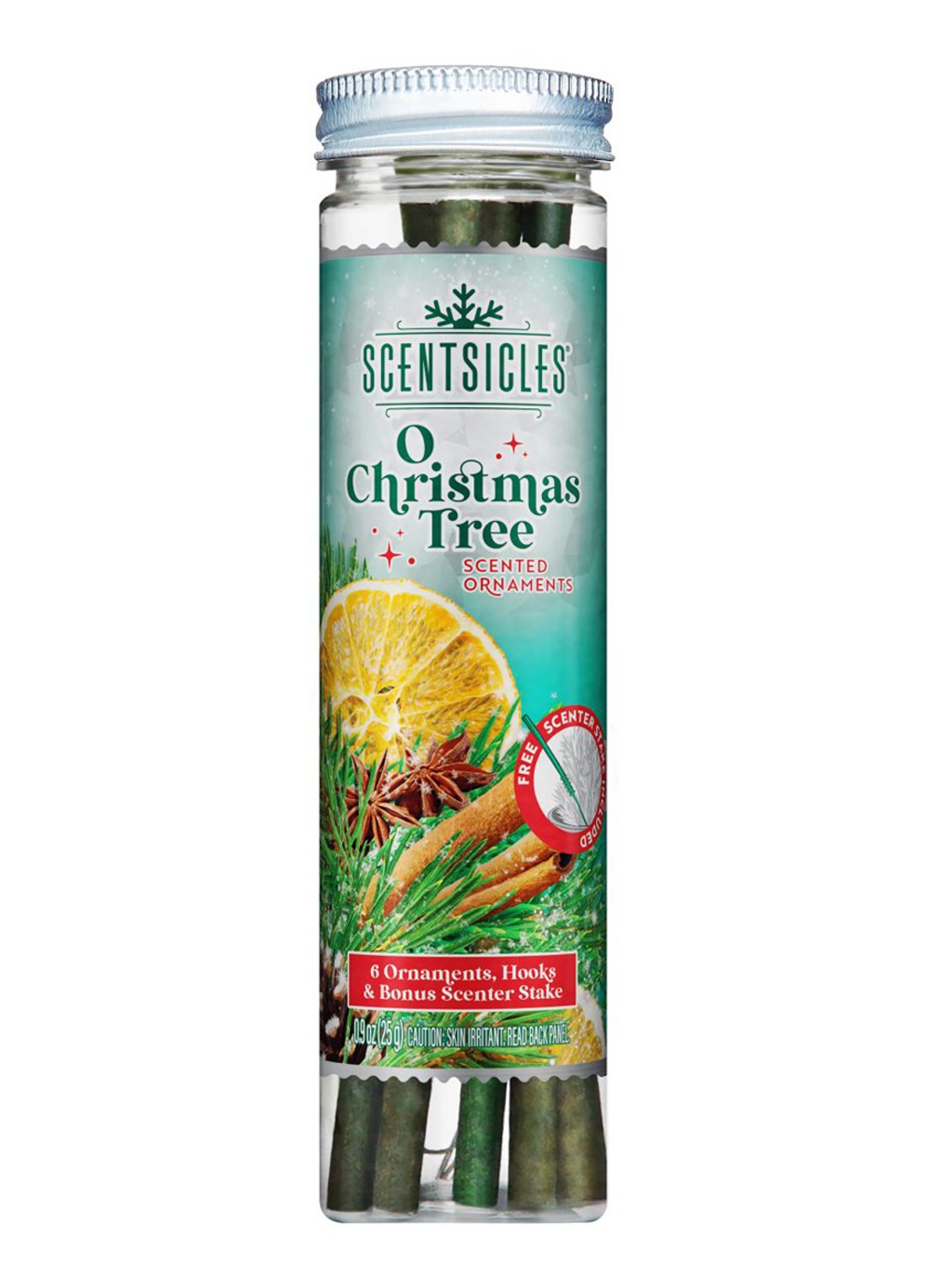 Van Der Gucht O Christmas Tree geurstokjes set van 6 - voorkant 2 groen