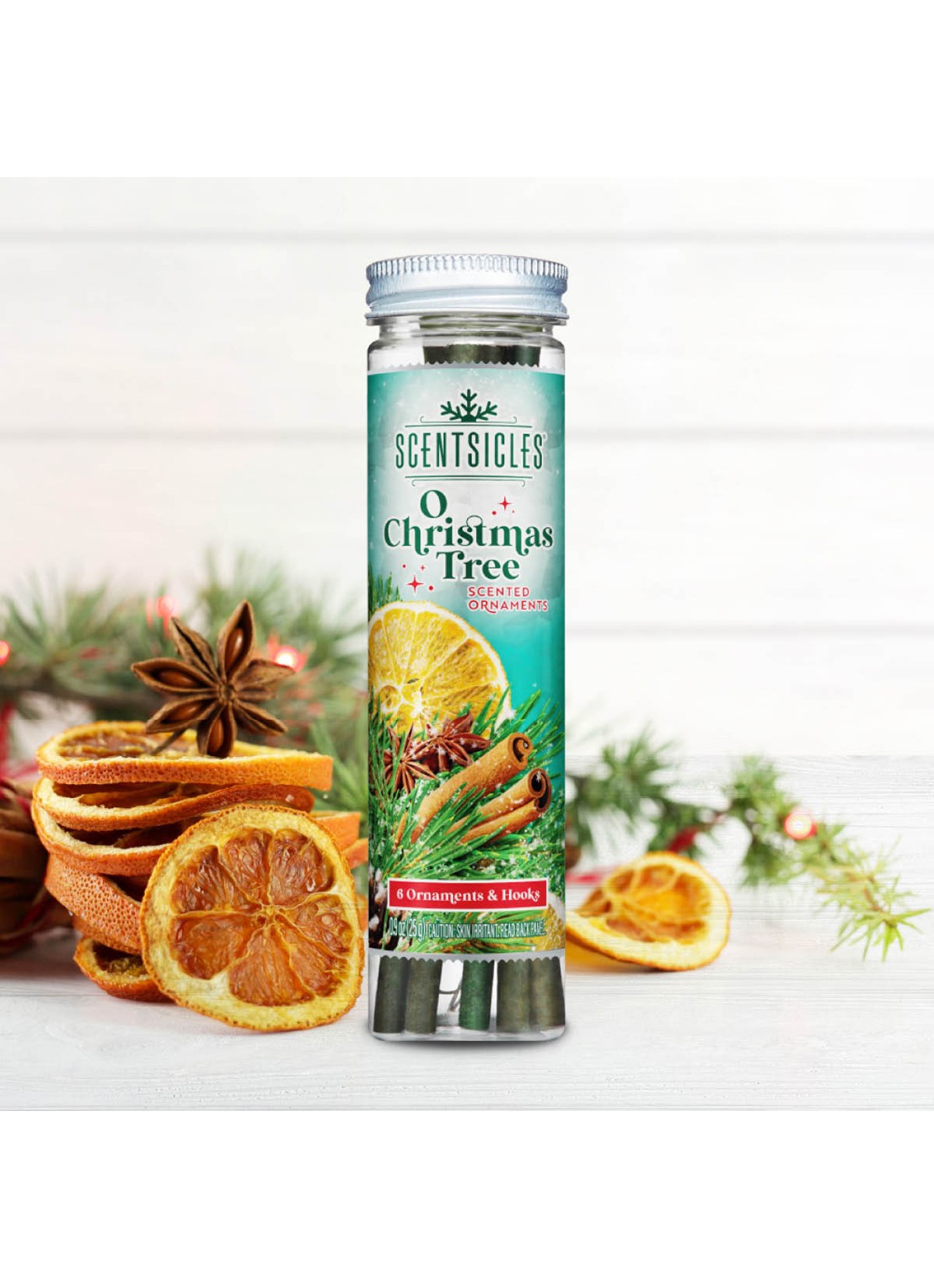 Van Der Gucht O Christmas Tree geurstokjes set van 6 - voorkant 3 groen