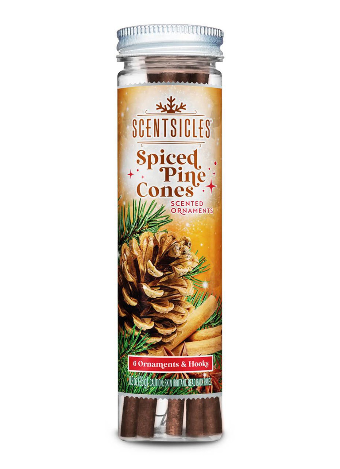 Van Der Gucht Spiced Pine Cones geurstokjes set van 6 - voorkant 6 groen