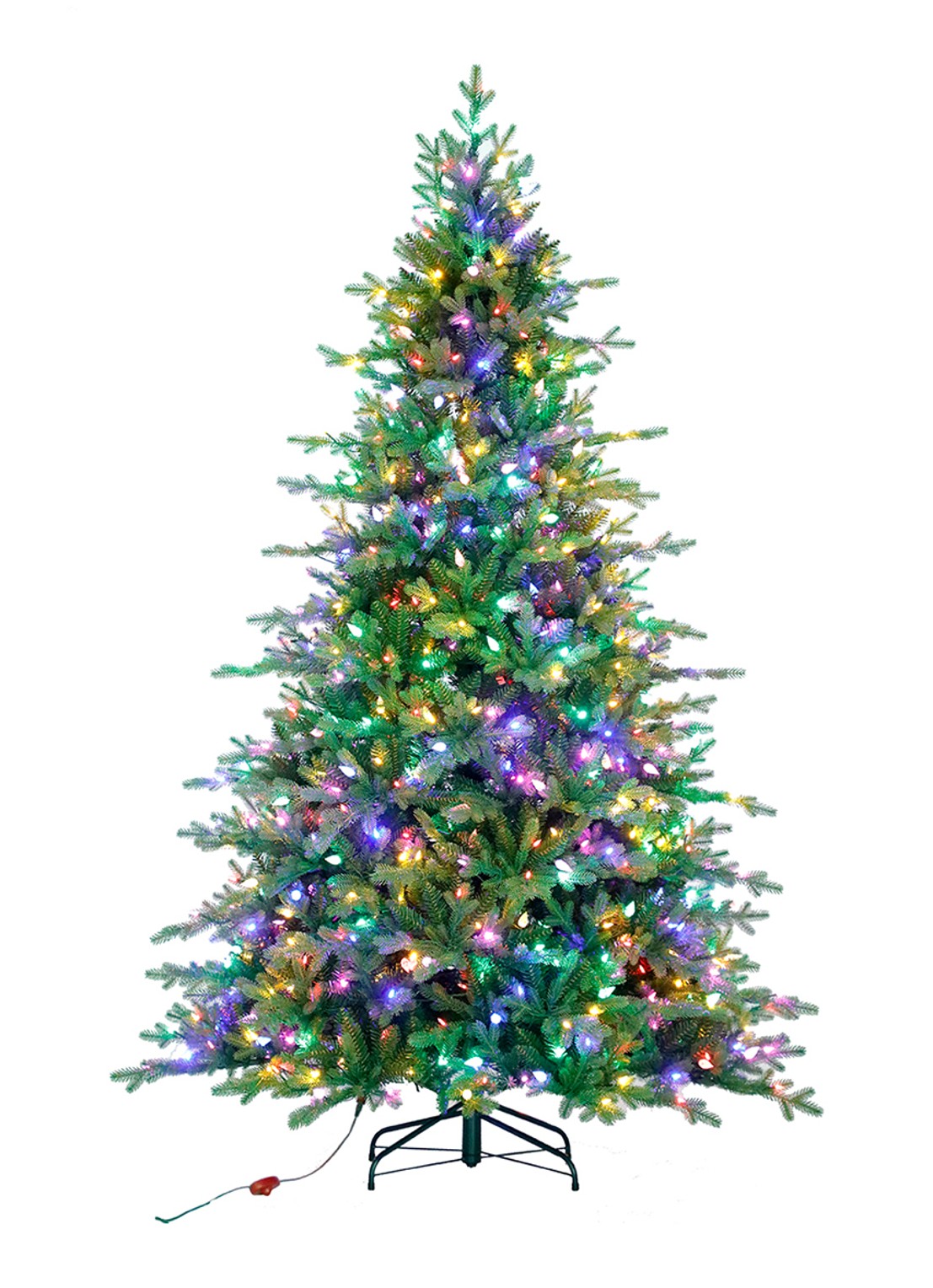 Van Der Gucht Vienna Fir kunstkerstboom met LED verlichting 228 cm - voorkant groen