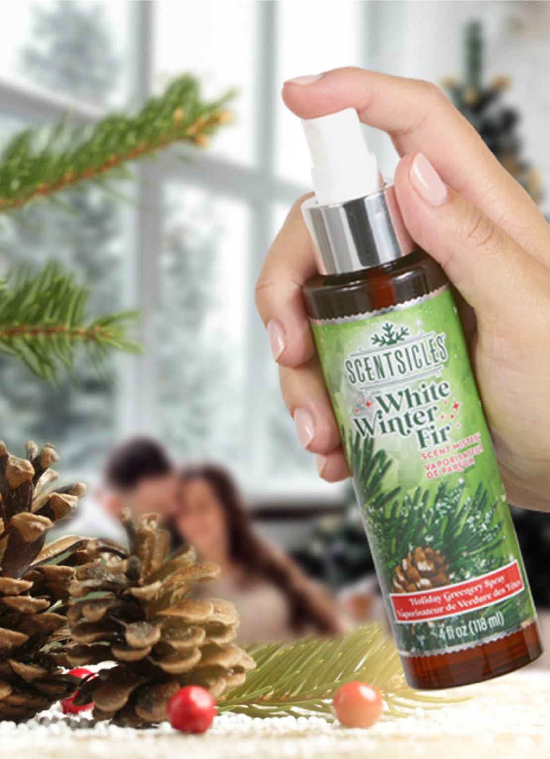 Van Der Gucht White Winter Fir huisparfum - geurspray - achterkant groen