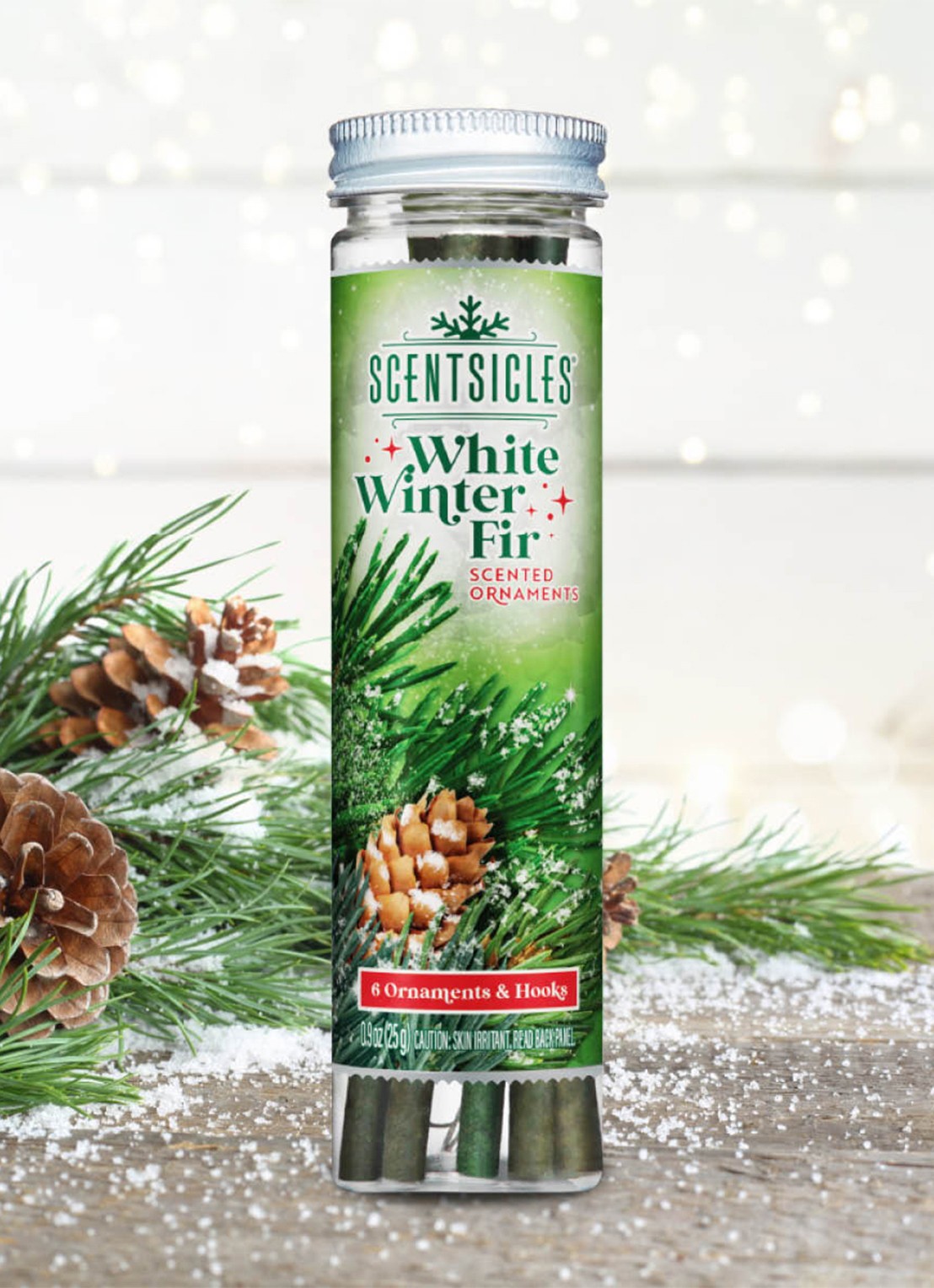 Van Der Gucht White Winter geurstokjes set van 6 - voorkant 3 groen
