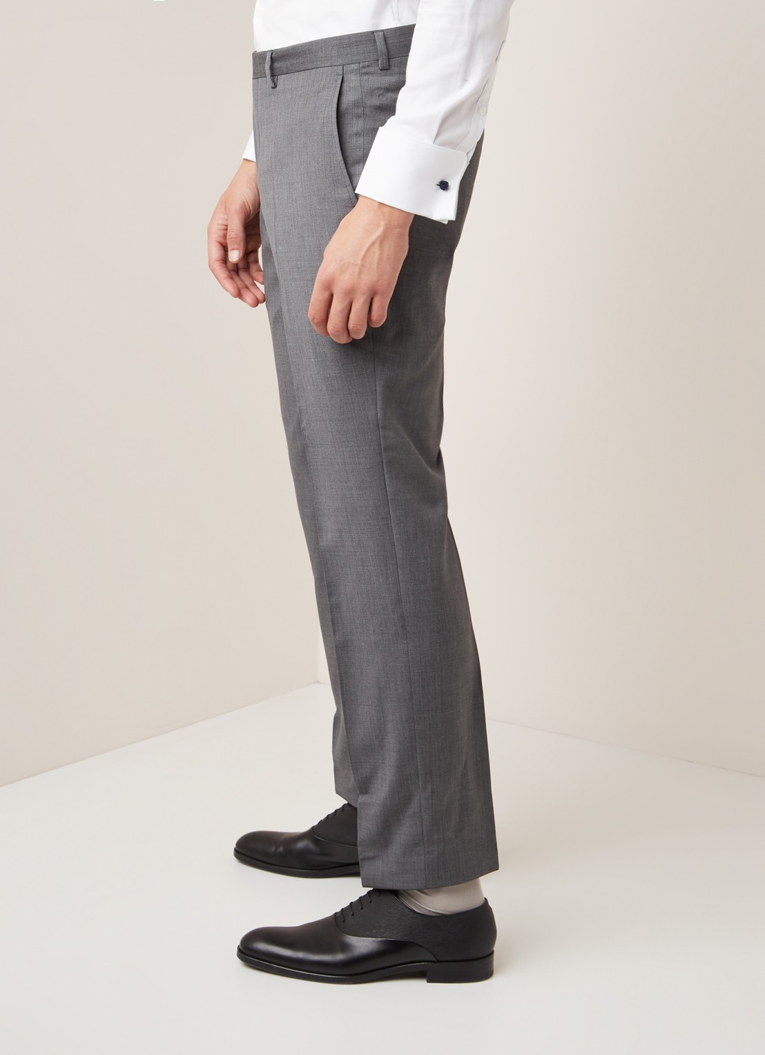 Van Gils Buck slim fit pantalon van scheerwol - detail 6 grijs