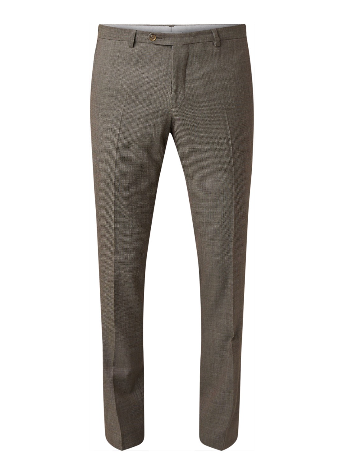 Van Gils Buck Split slim fit pantalon micro dessin - voorkant groen