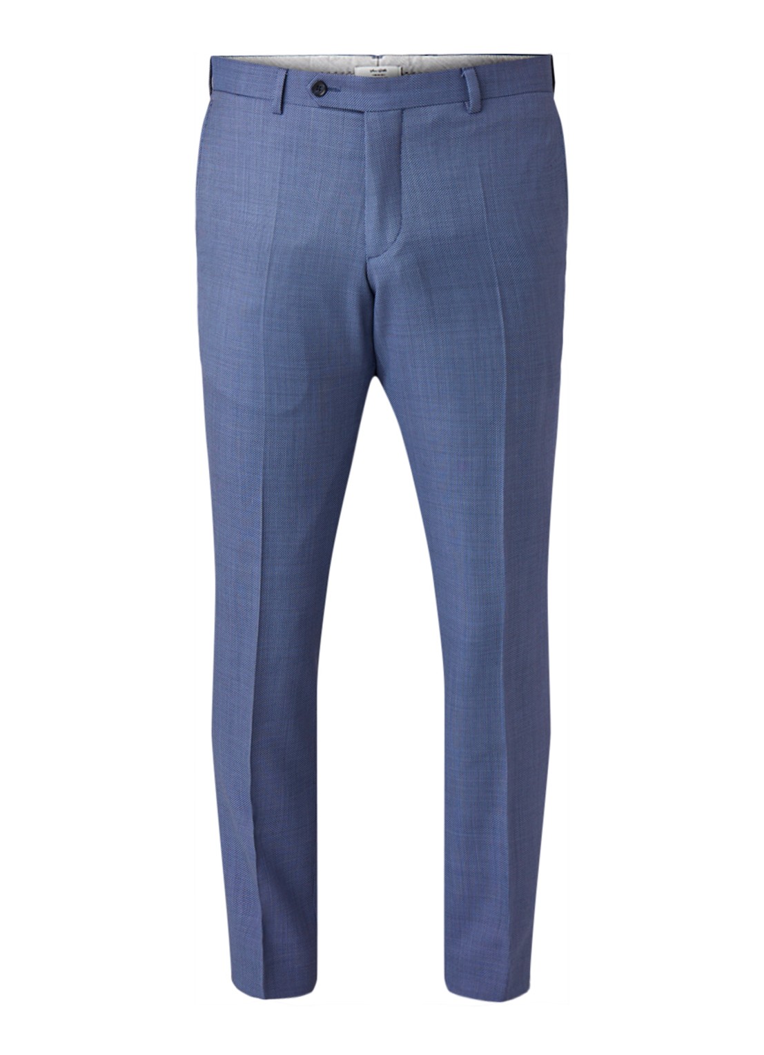 Van Gils Buck Split slim fit pantalon micro dessin - voorkant 4 blauw