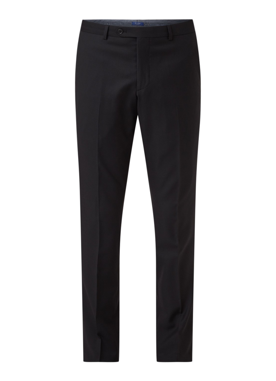 Van Gils Bull slim fit pantalon in wolblend - voorkant 2 zwart